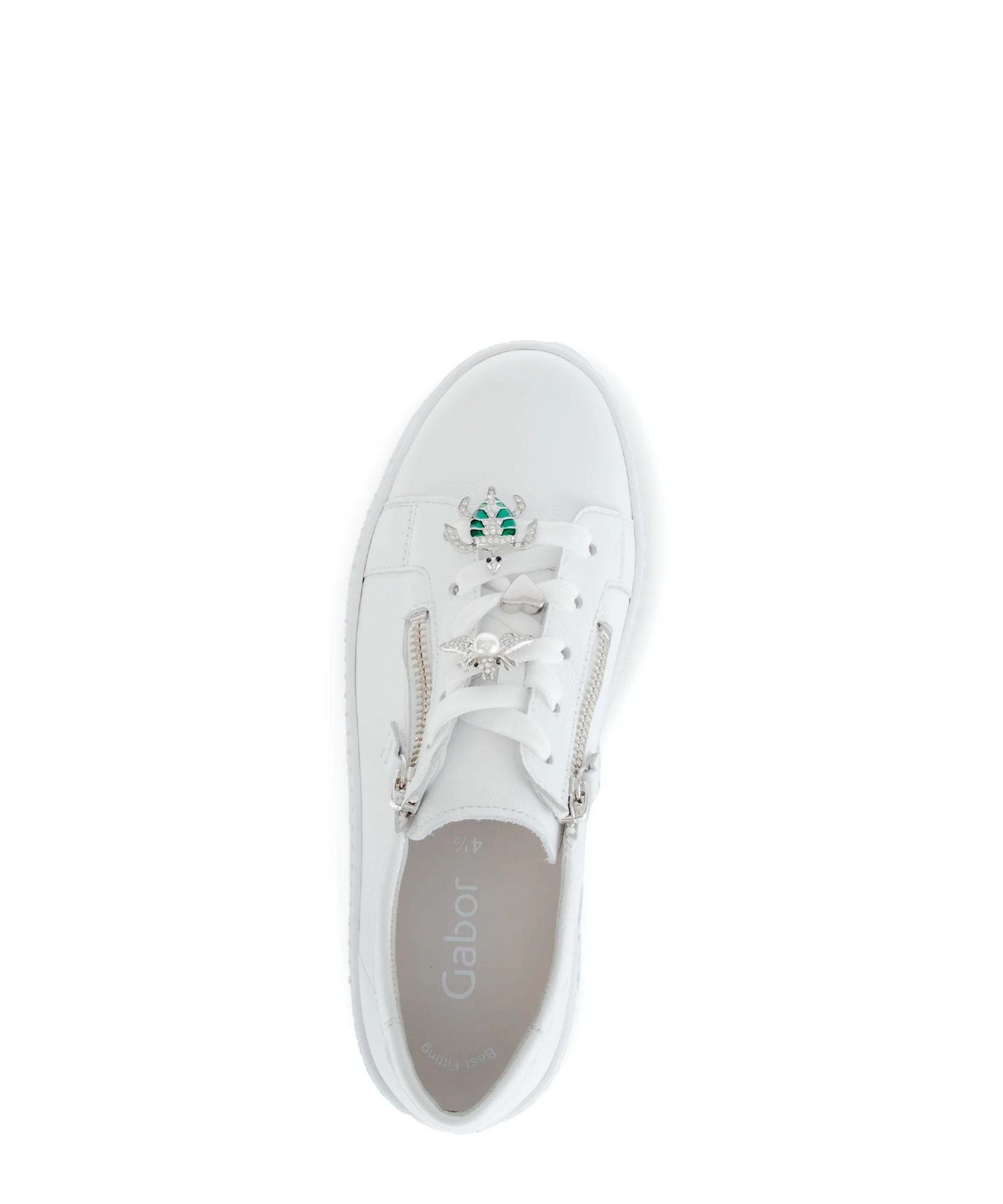 Baskets blanches en cuir - Image 3