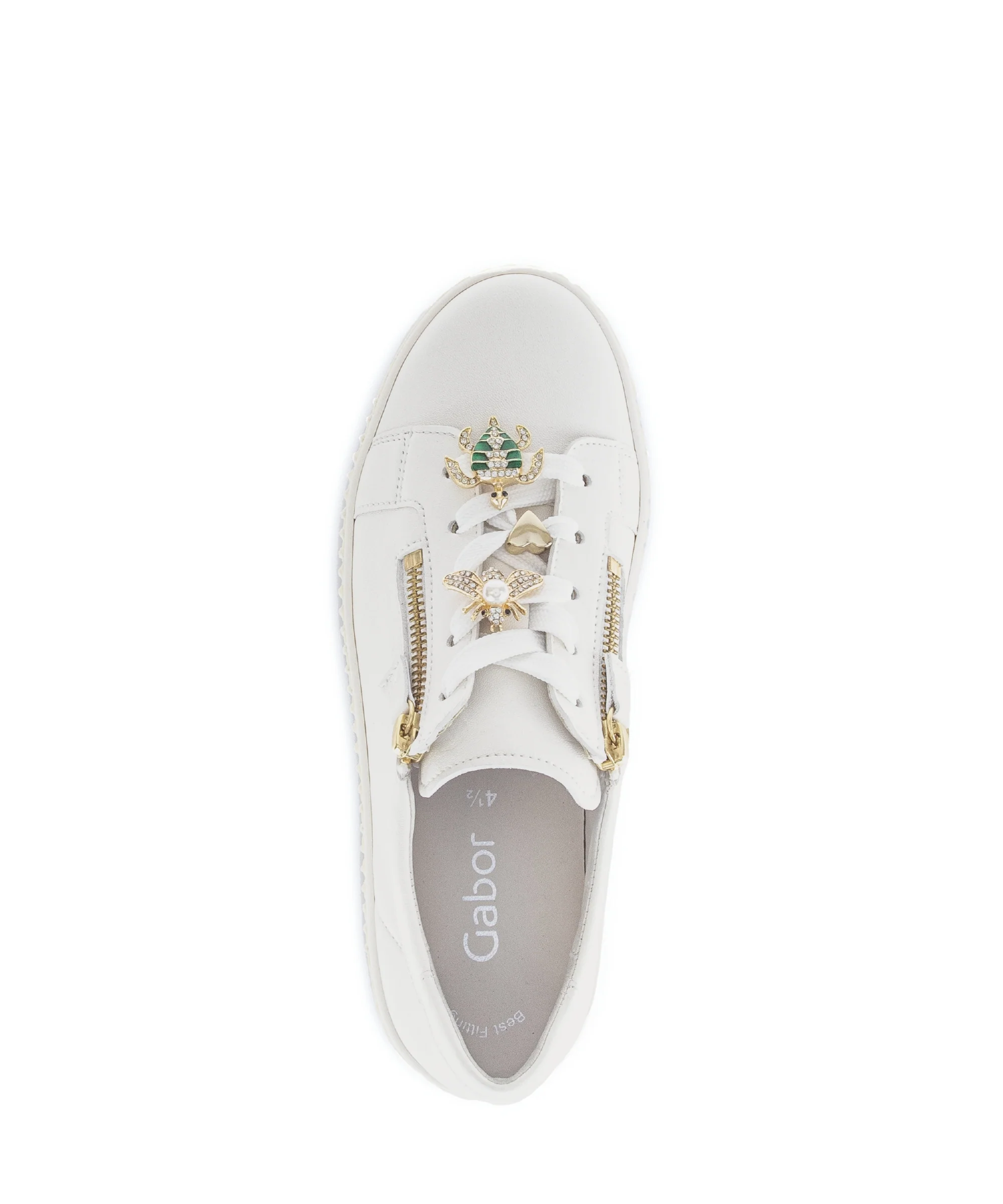 Baskets blanches en cuir lisse - Image 3