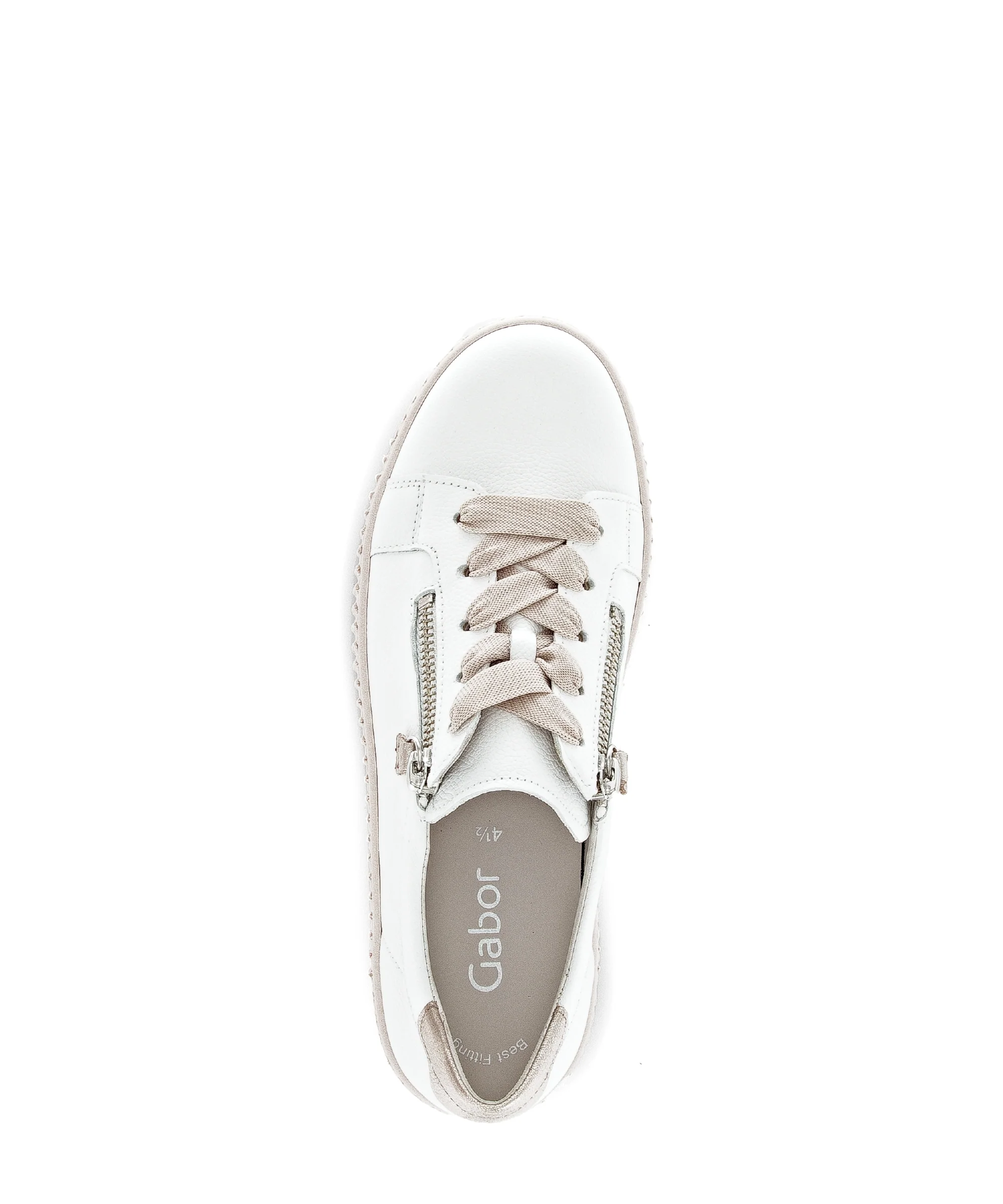 Baskets blanches en cuir lisse - Image 3