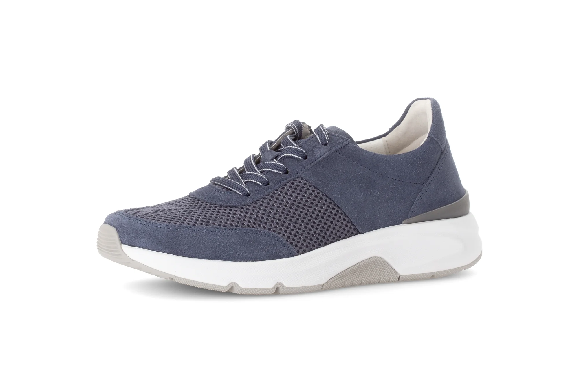 Baskets bleues en nubuck et textile - Image 6