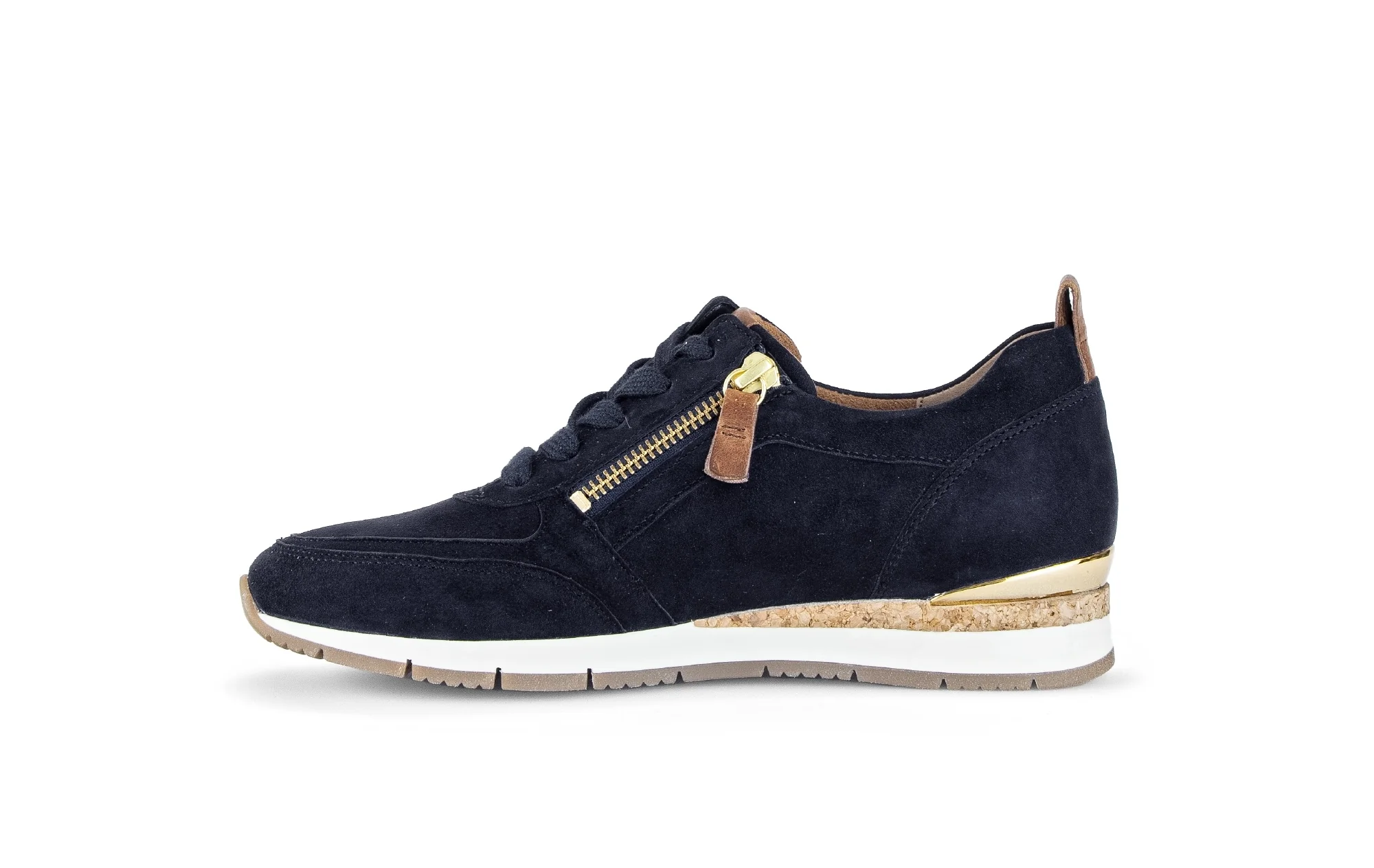 Baskets bleues en cuir velours - Image 2