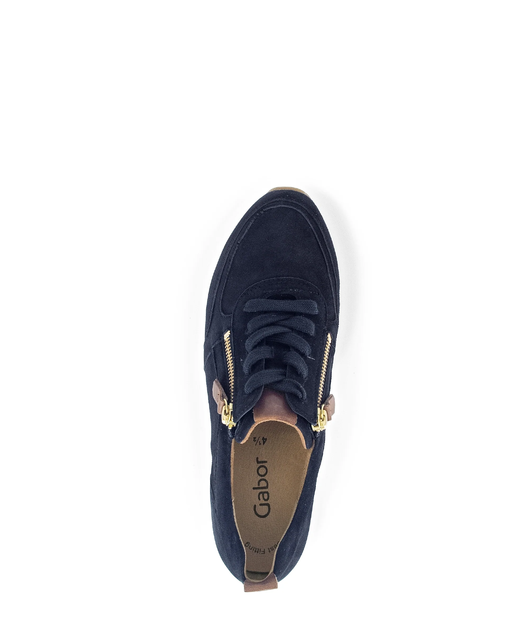 Baskets bleues en cuir velours - Image 3