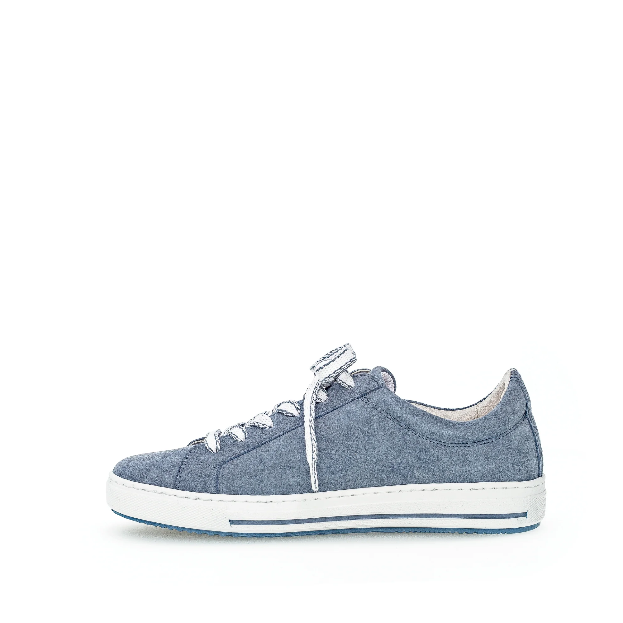 Baskets bleues en cuir velours - Image 2