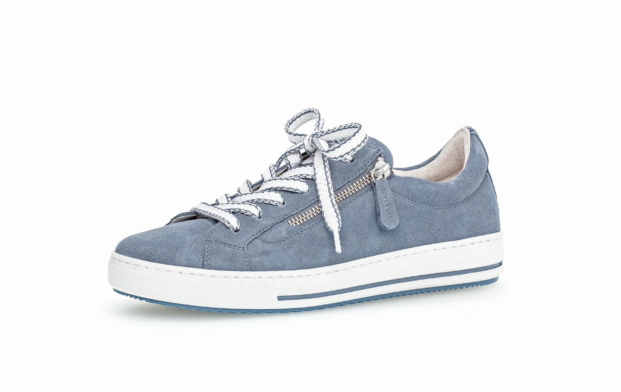 Baskets bleues en cuir velours - Image 3