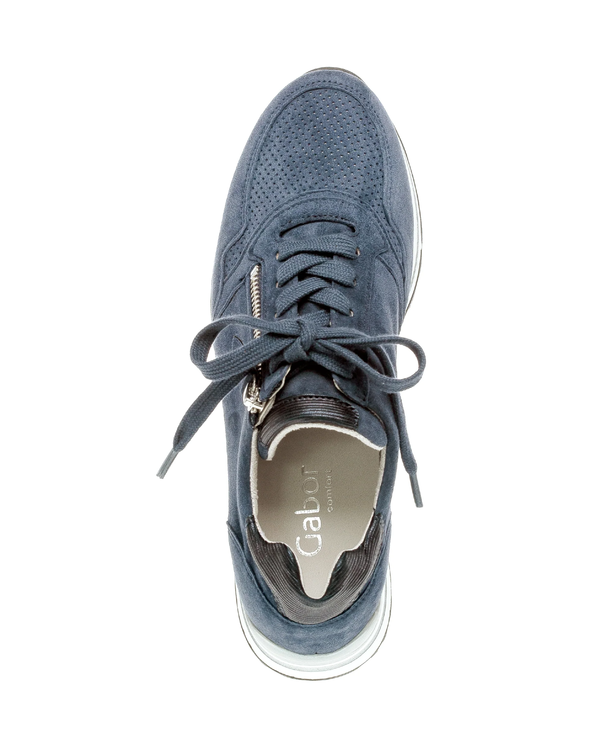 Baskets bleues en cuir velours - Image 3