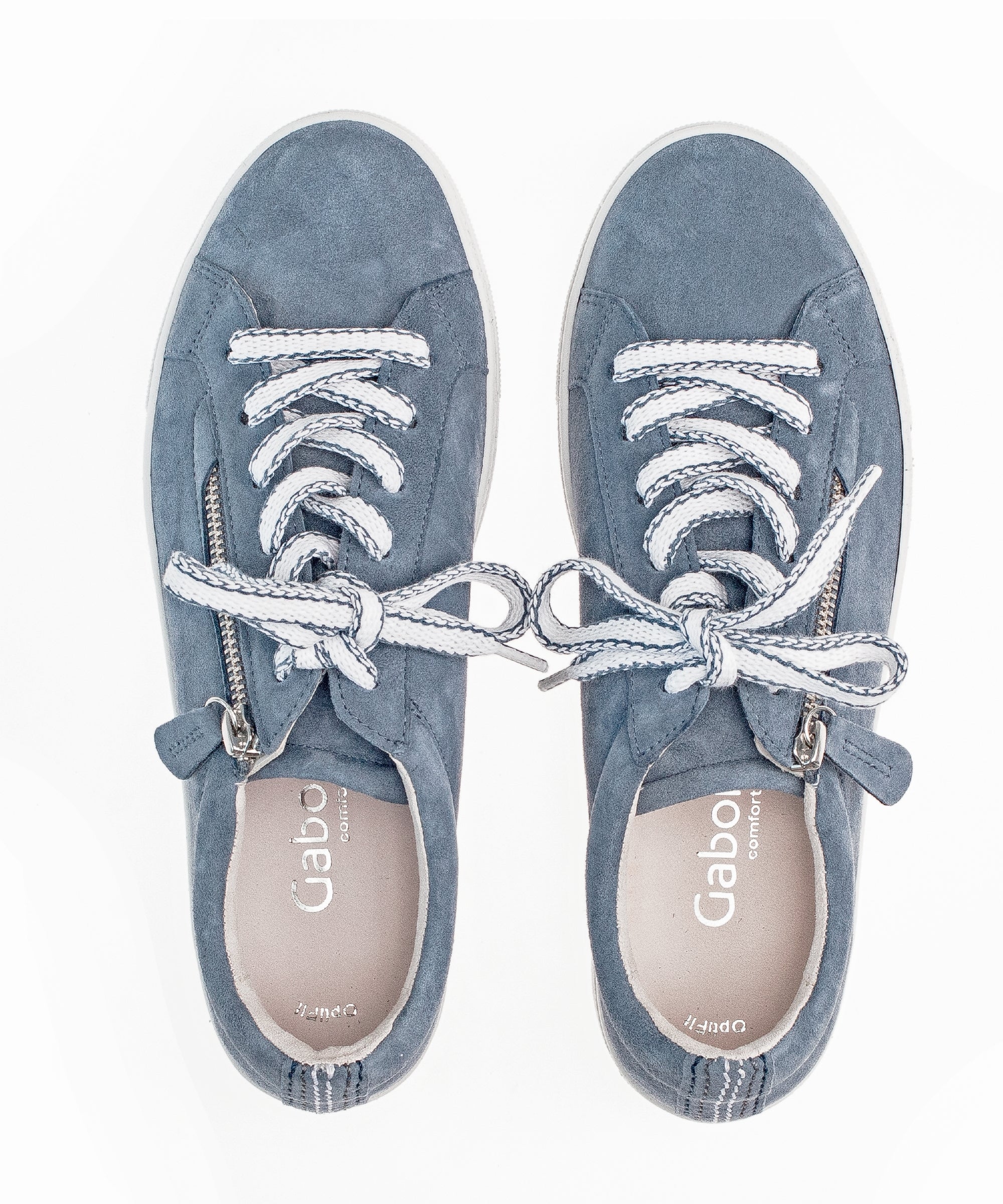 Baskets bleues en cuir velours - Image 6