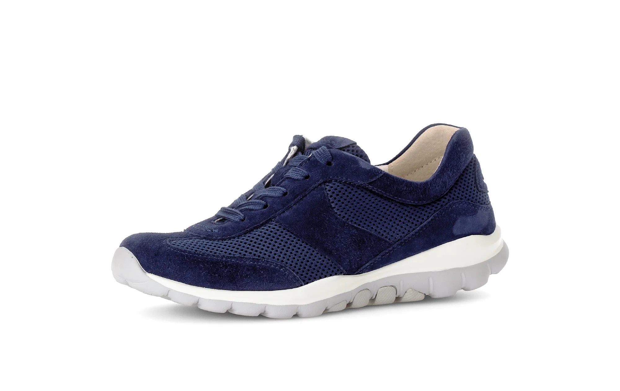 Baskets bleues en textile et cuir - Image 6