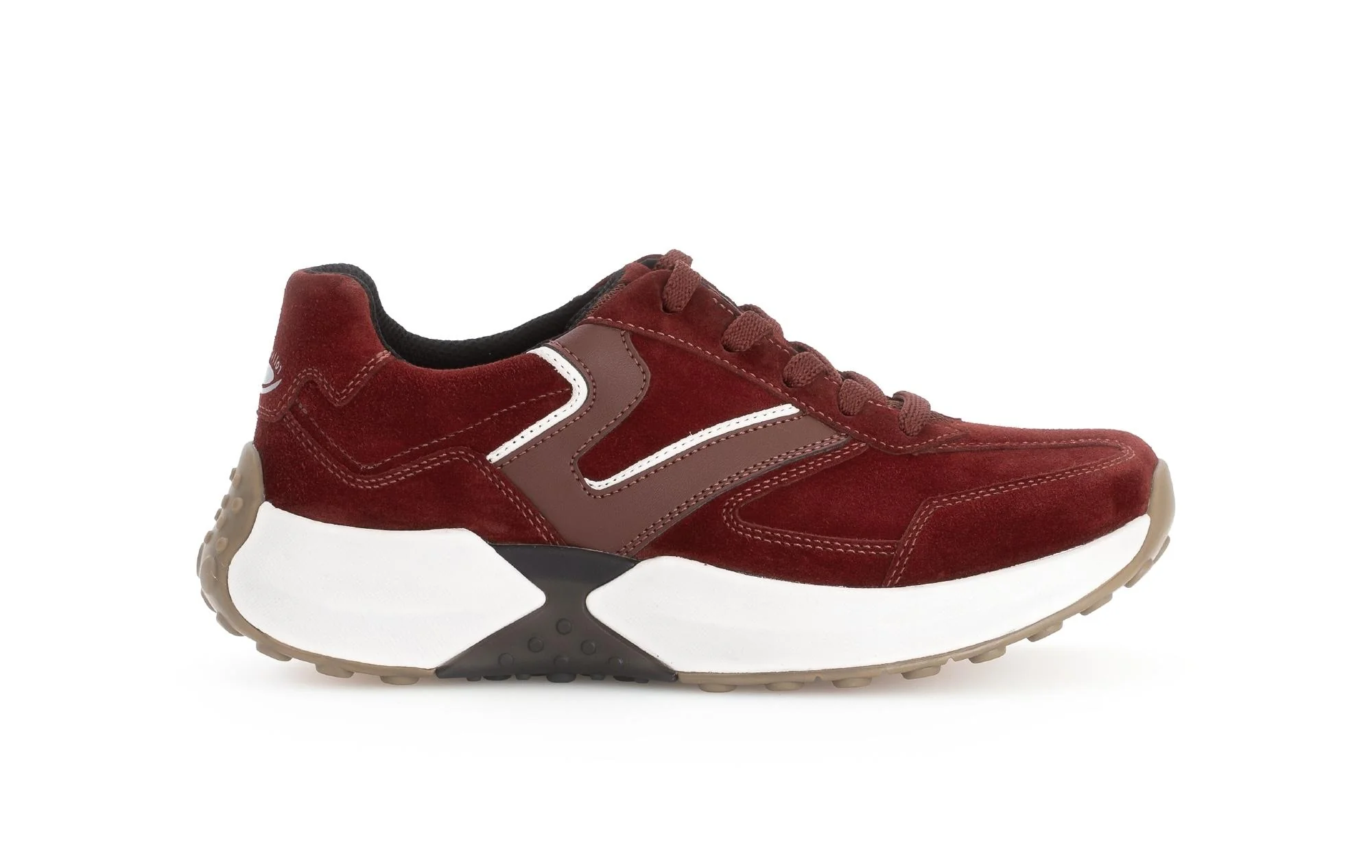 Baskets bordeaux en cuir