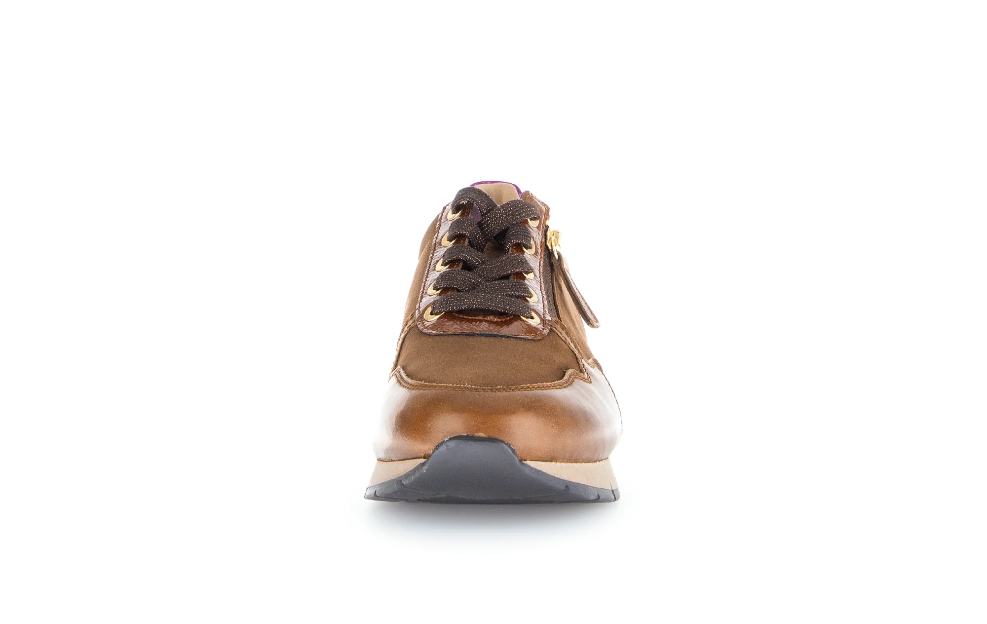 Baskets cognac en combinaison cuirs - Image 4