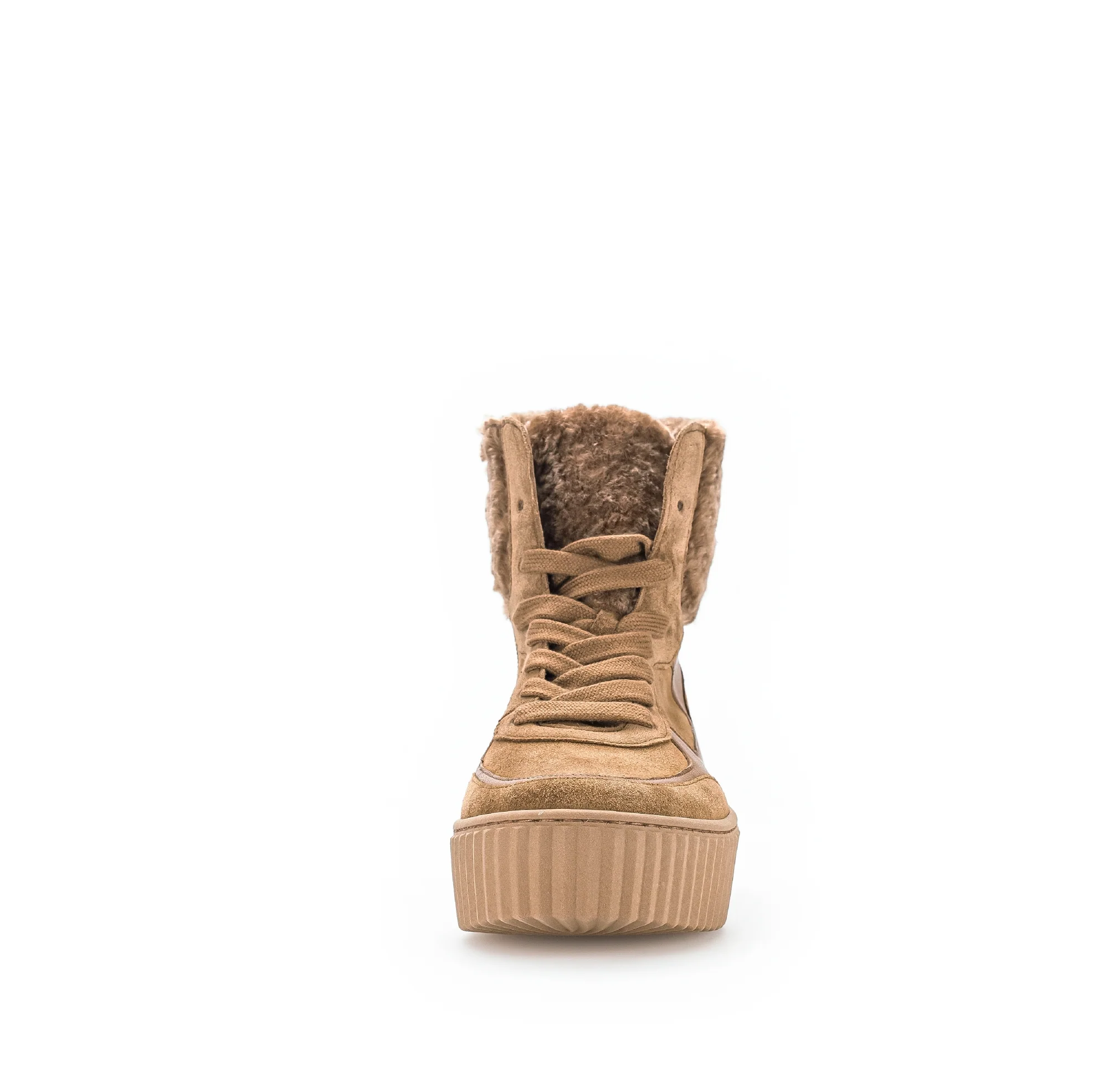 Baskets cognac en velours et fourrure - Image 5
