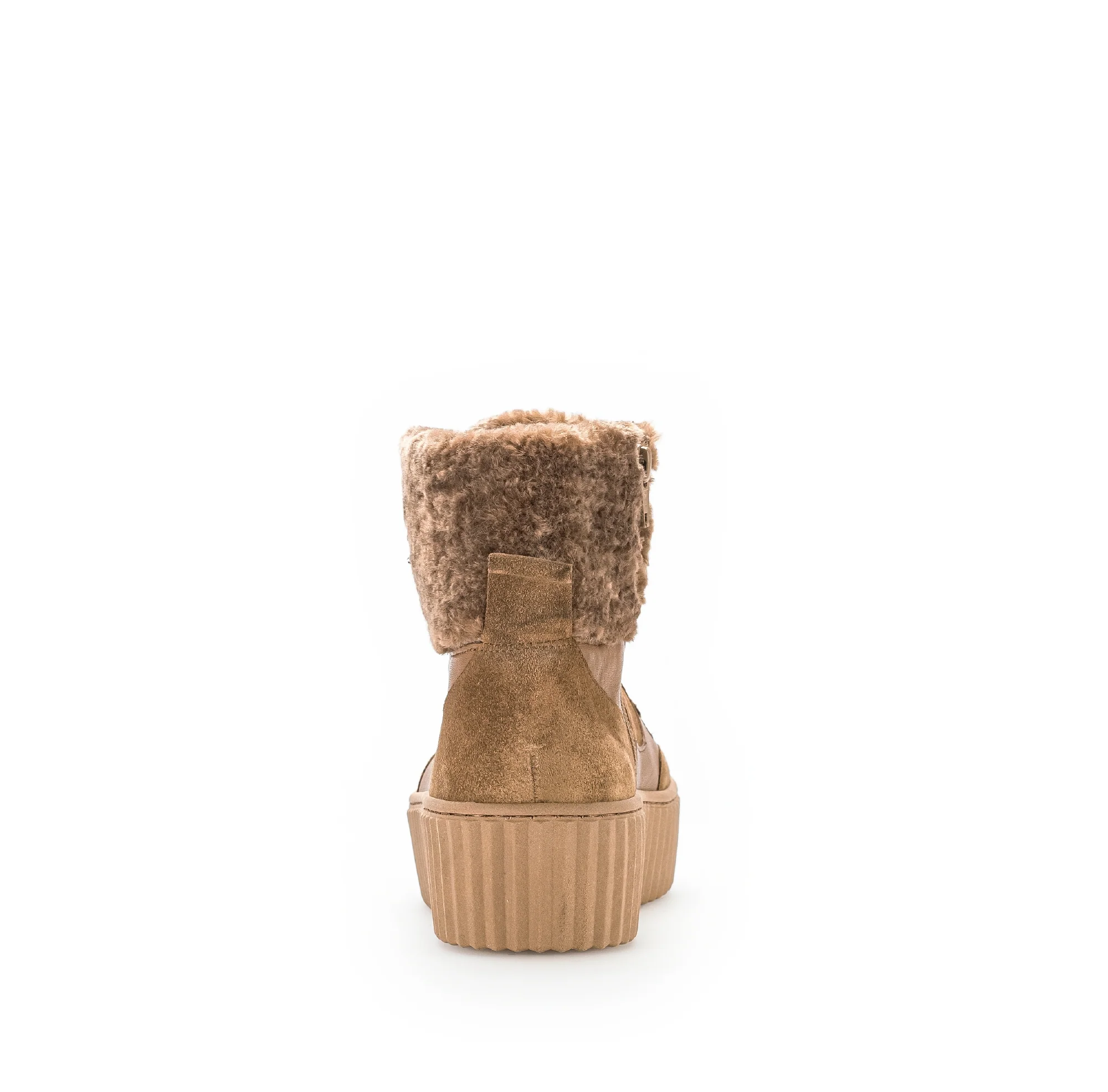 Baskets cognac en velours et fourrure - Image 6