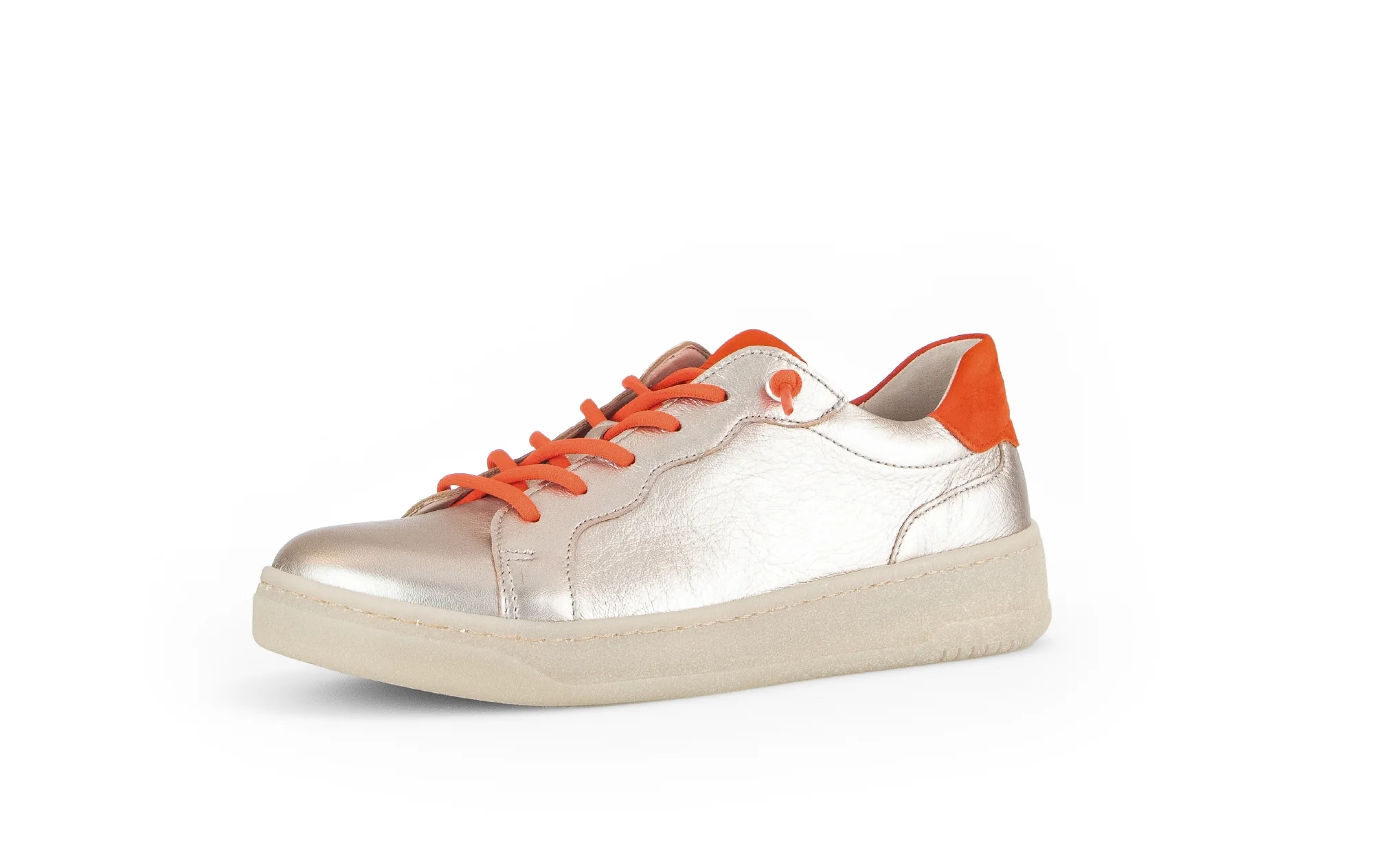 Baskets dorées/orange en cuir - Image 3