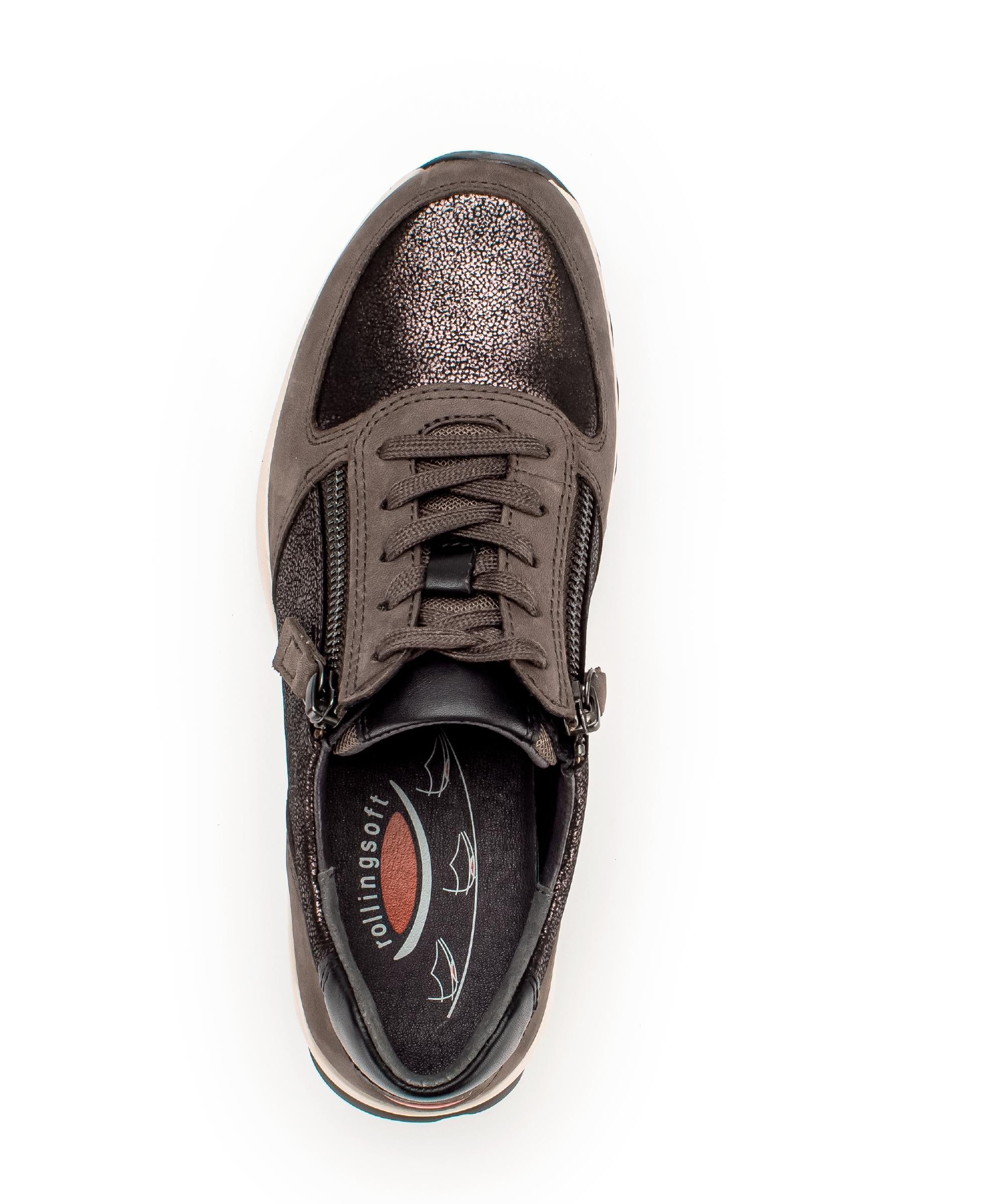 Baskets Rolling Soft taupes en Cuir et Nubuck - Image 3