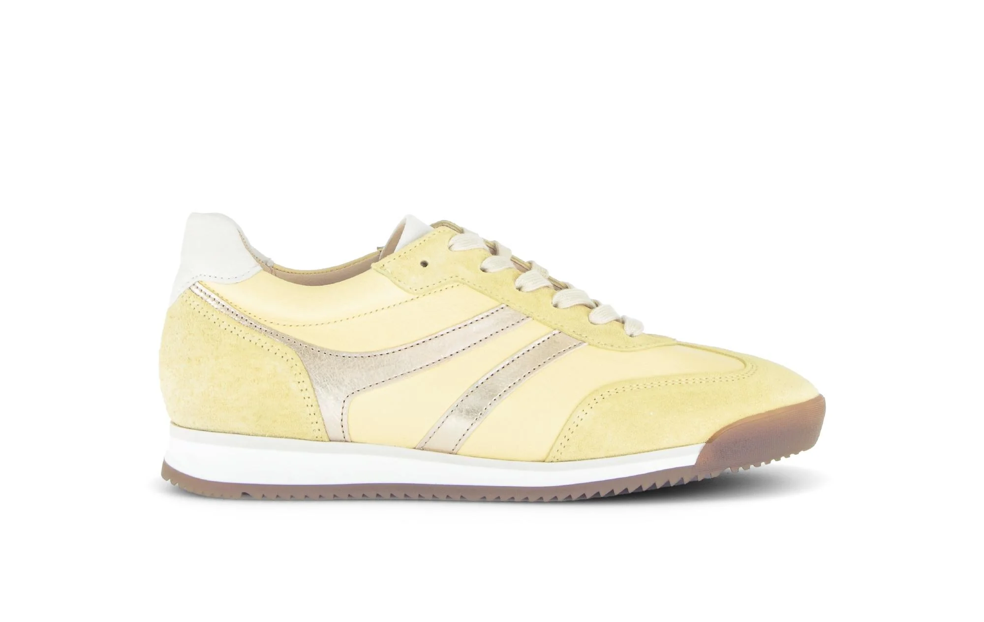 Baskets jaunes en cuir et nubuck