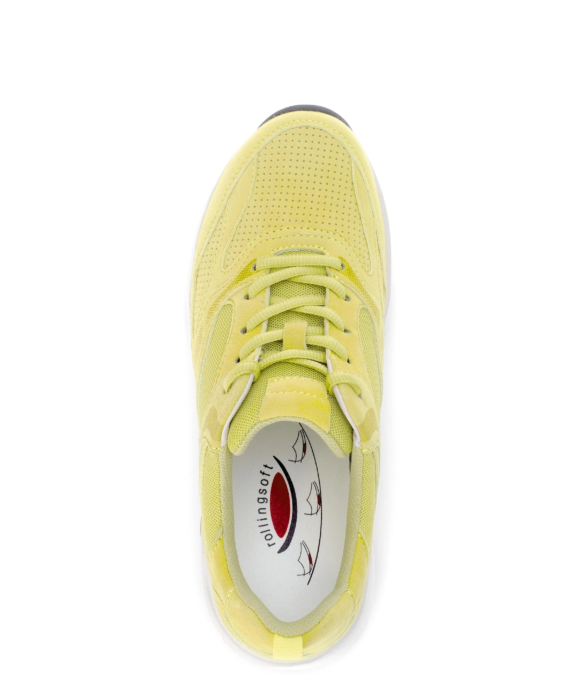Baskets Rolling Soft jaunes en nubuck et textile - Image 3