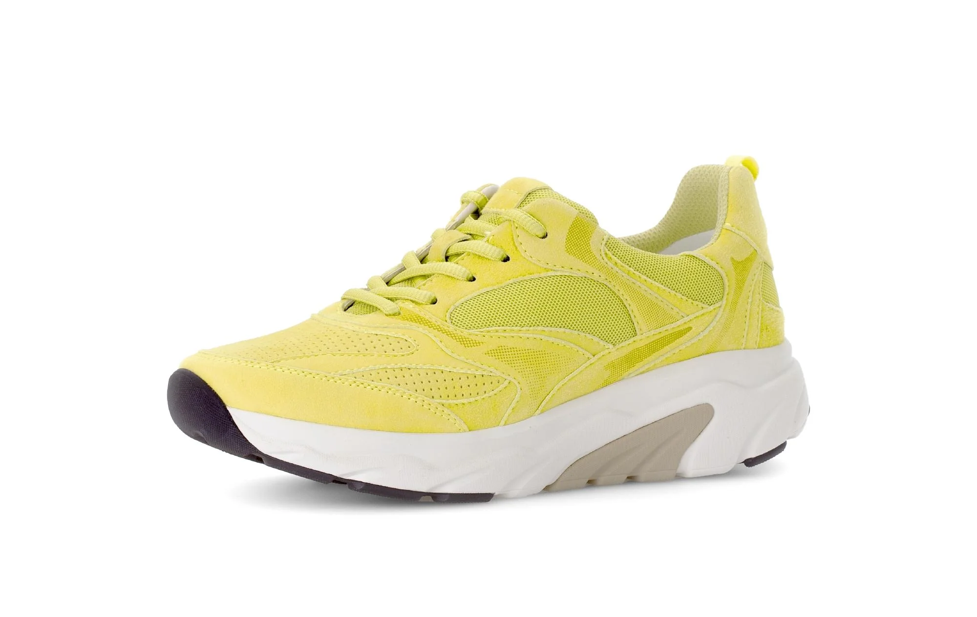 Baskets Rolling Soft jaunes en nubuck et textile - Image 6
