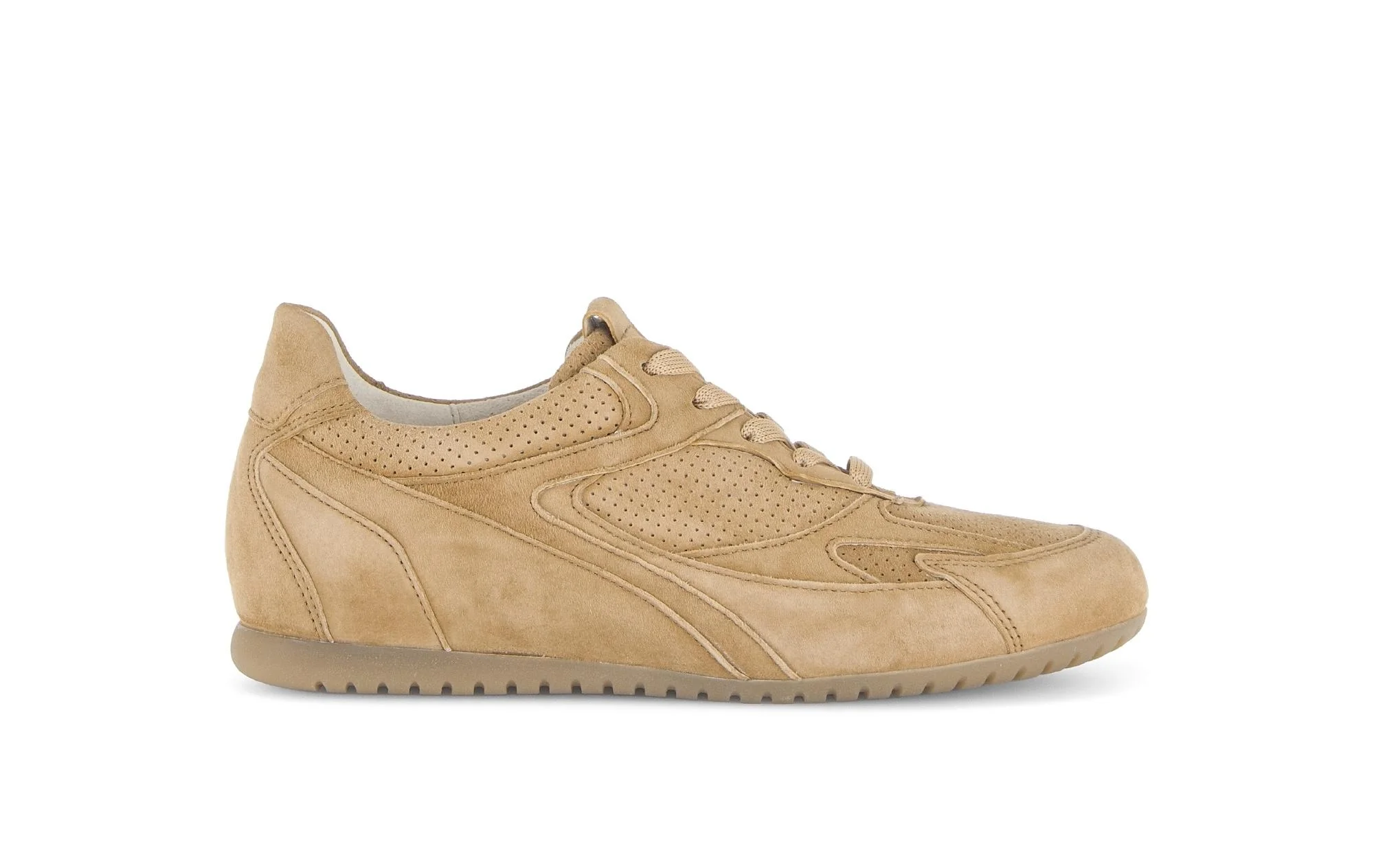 Baskets beige en cuir