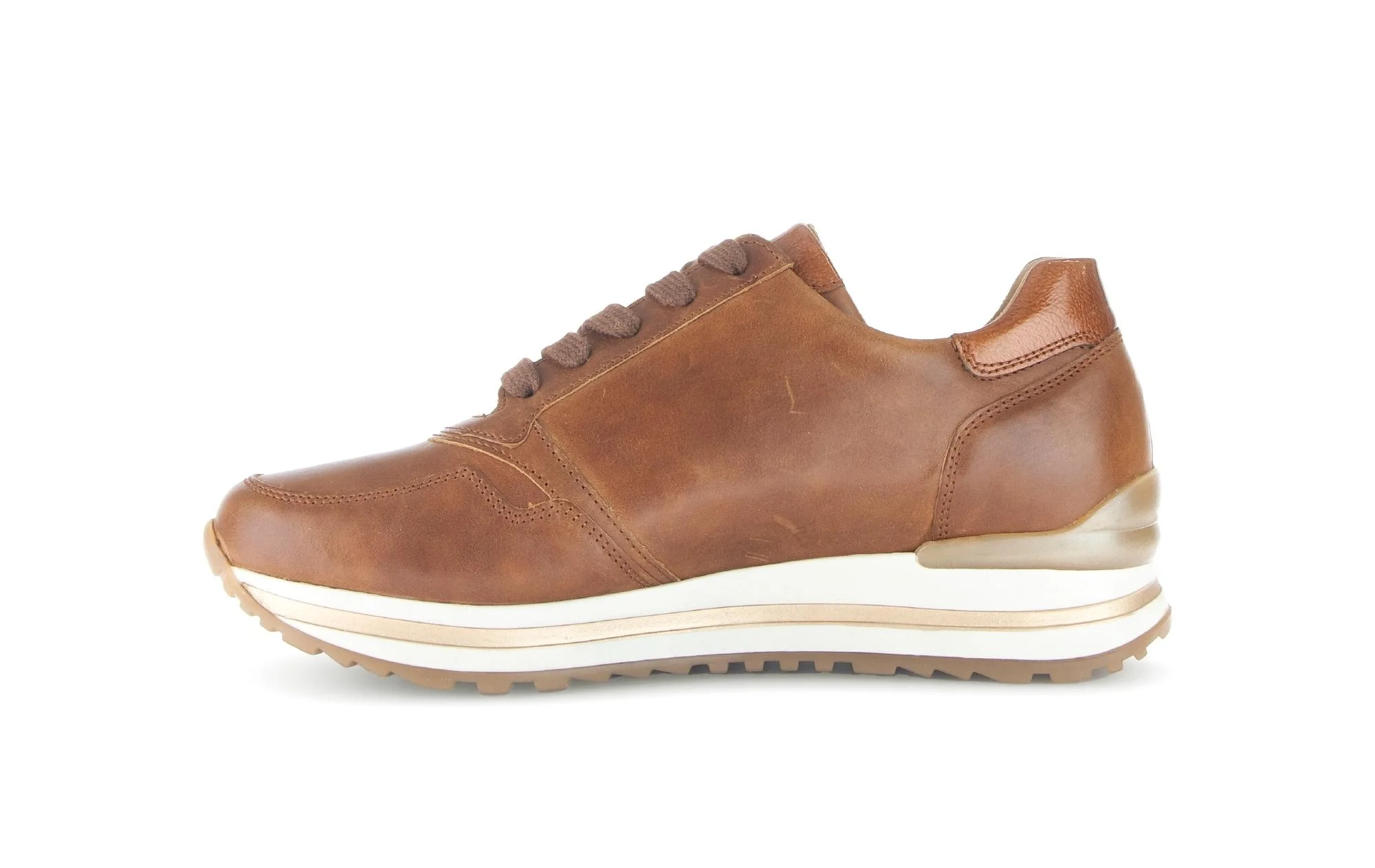Baskets marron en cuir lisse - Image 2