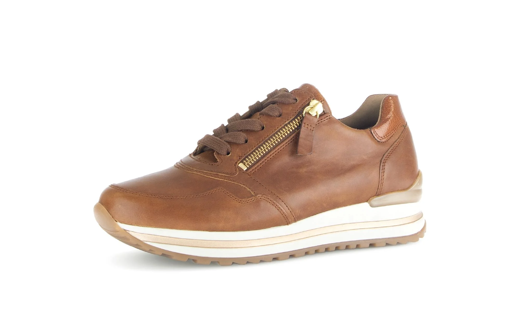 Baskets marron en cuir lisse - Image 6