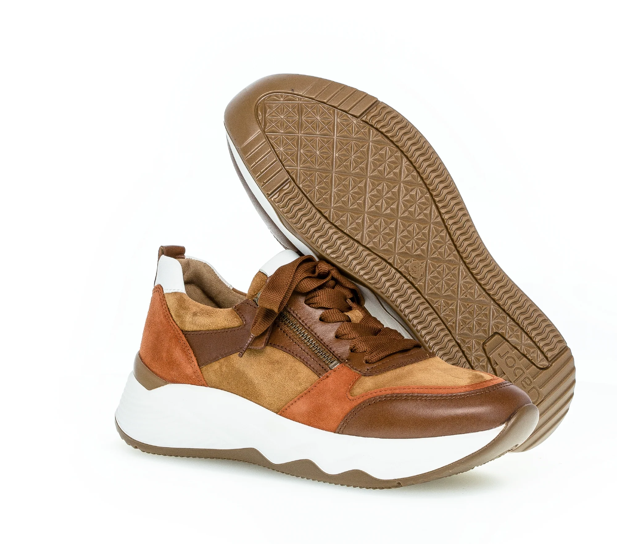 Baskets marron en cuir lisse - Image 3