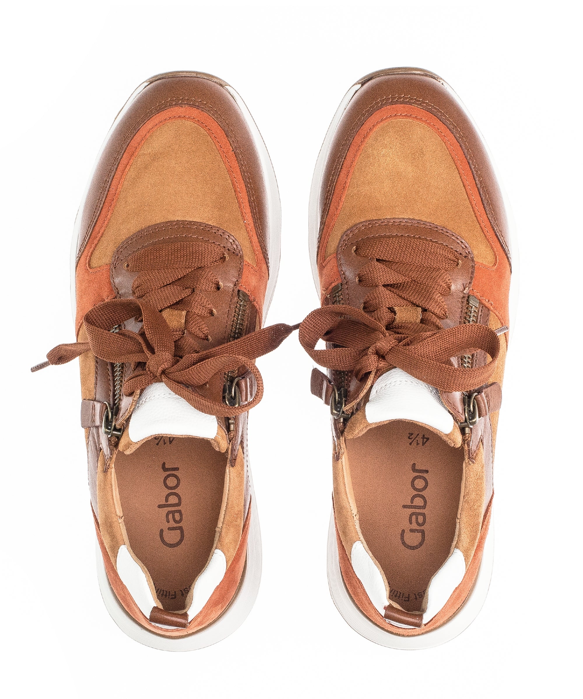 Baskets marron en cuir lisse - Image 4