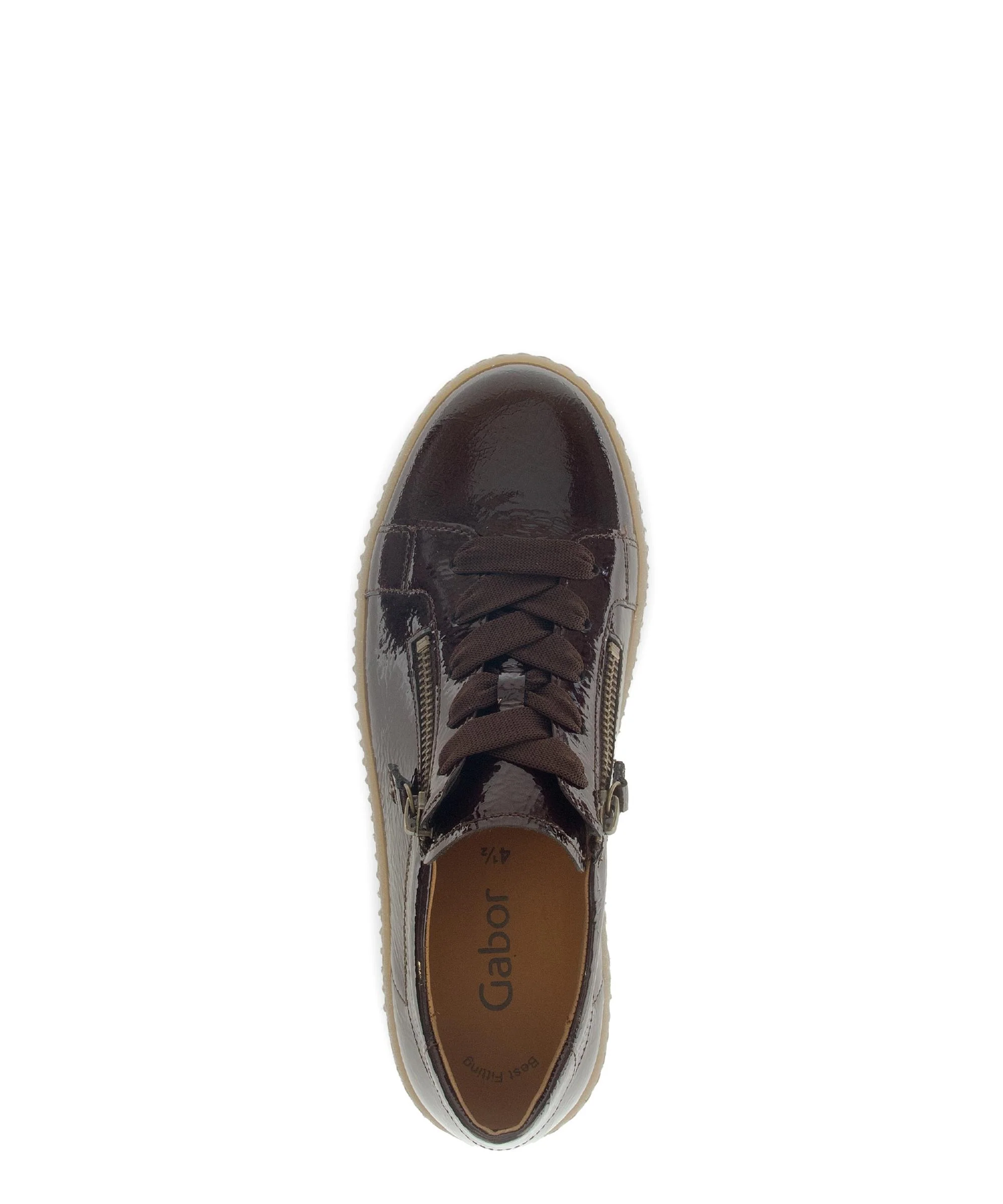 Baskets marron en cuir vernis - Image 3