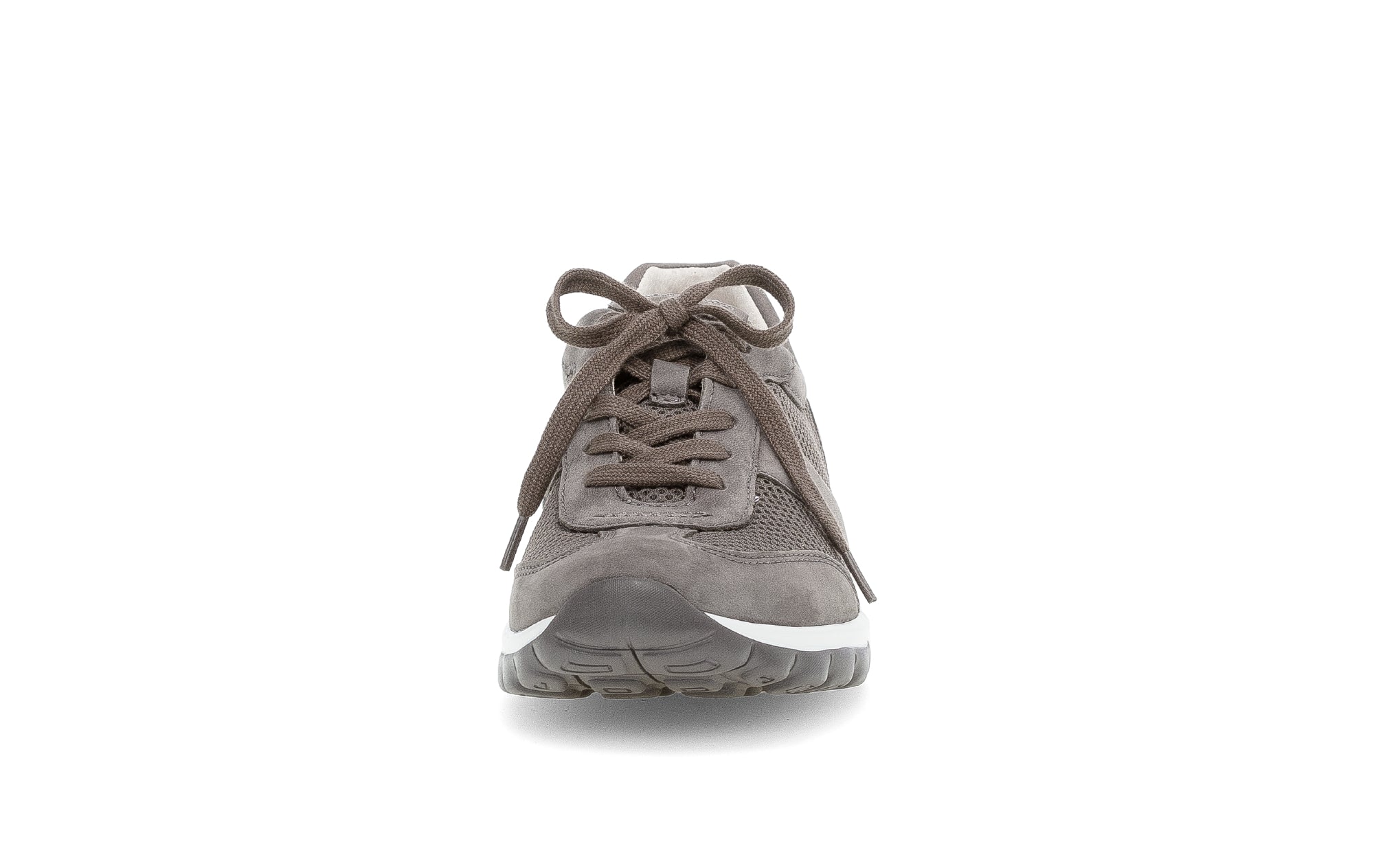 Baskets marron en textile et cuir - Image 5