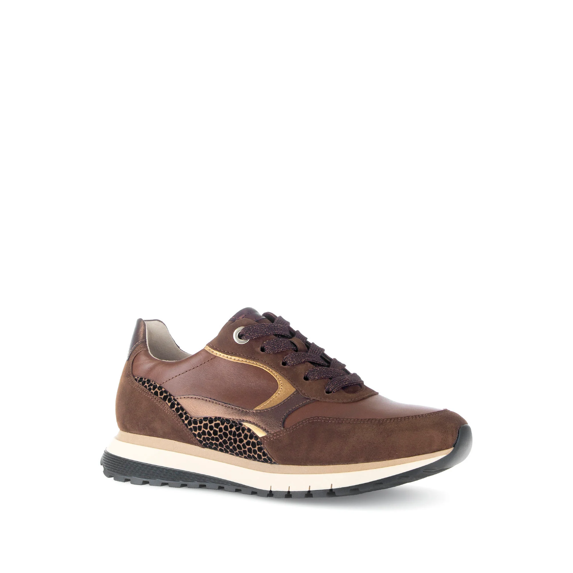 Baskets marrons en combinaison cuirs - Image 3