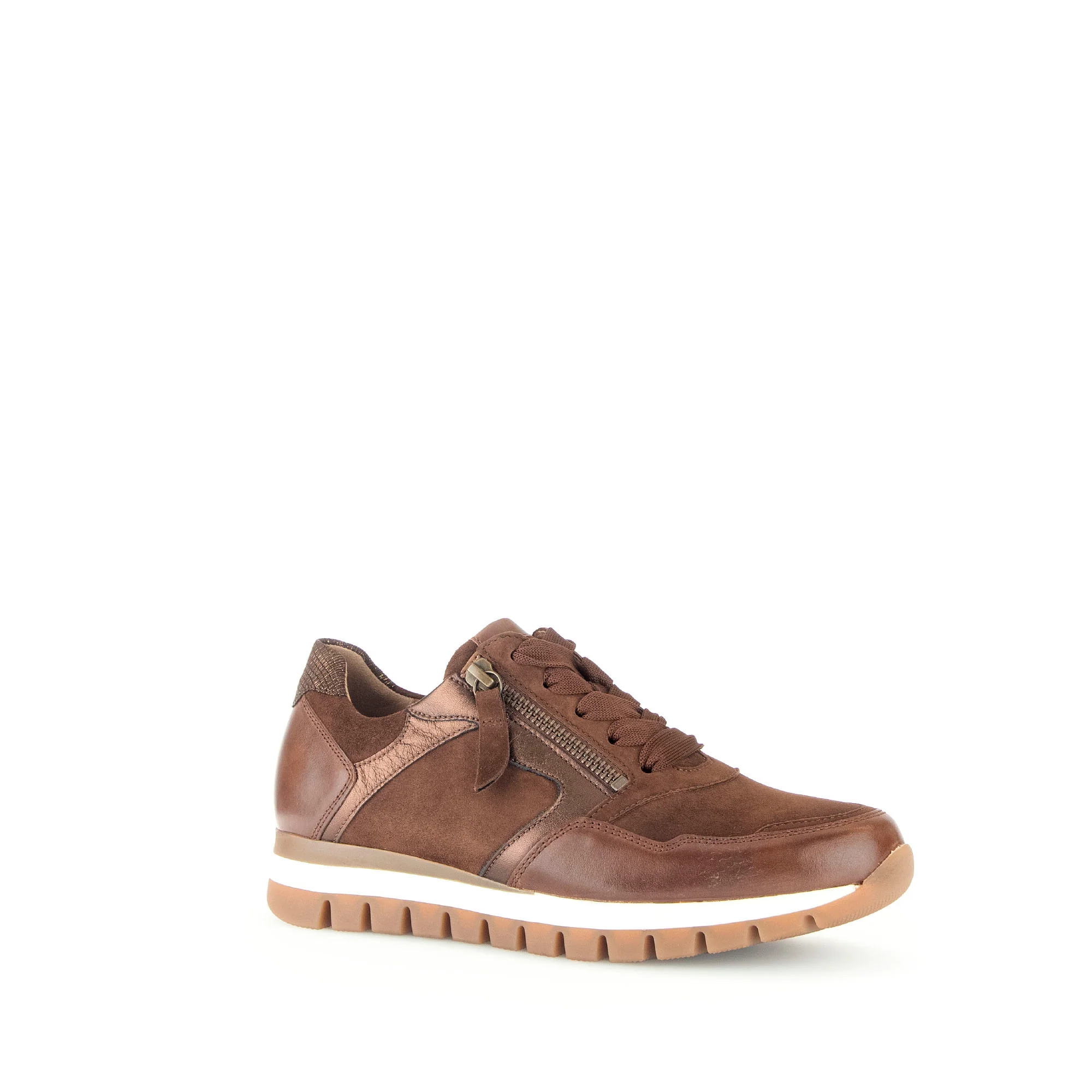 Baskets marrons en combinaison cuirs - Image 3