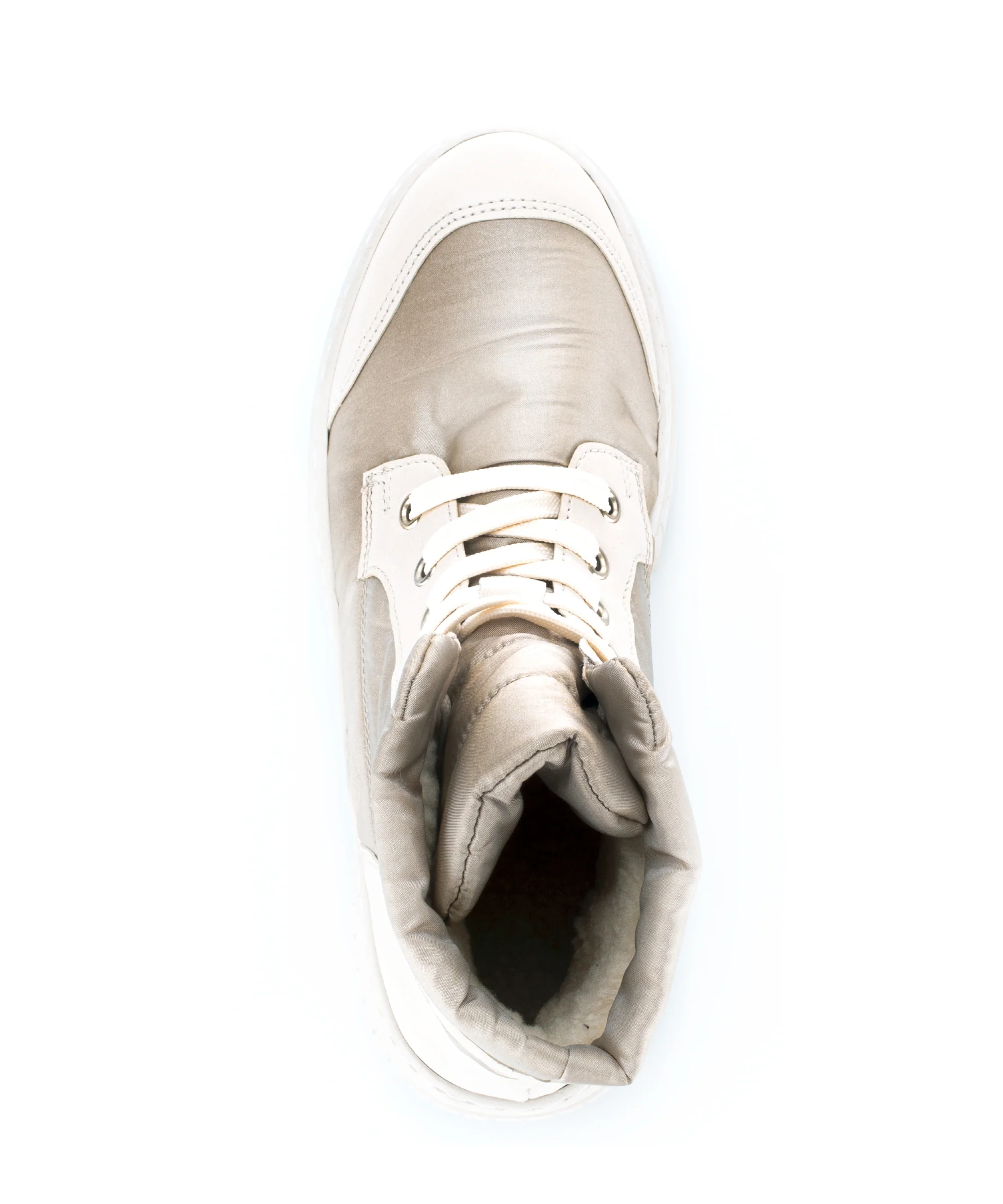 Baskets montantes beiges en cuir - Image 4