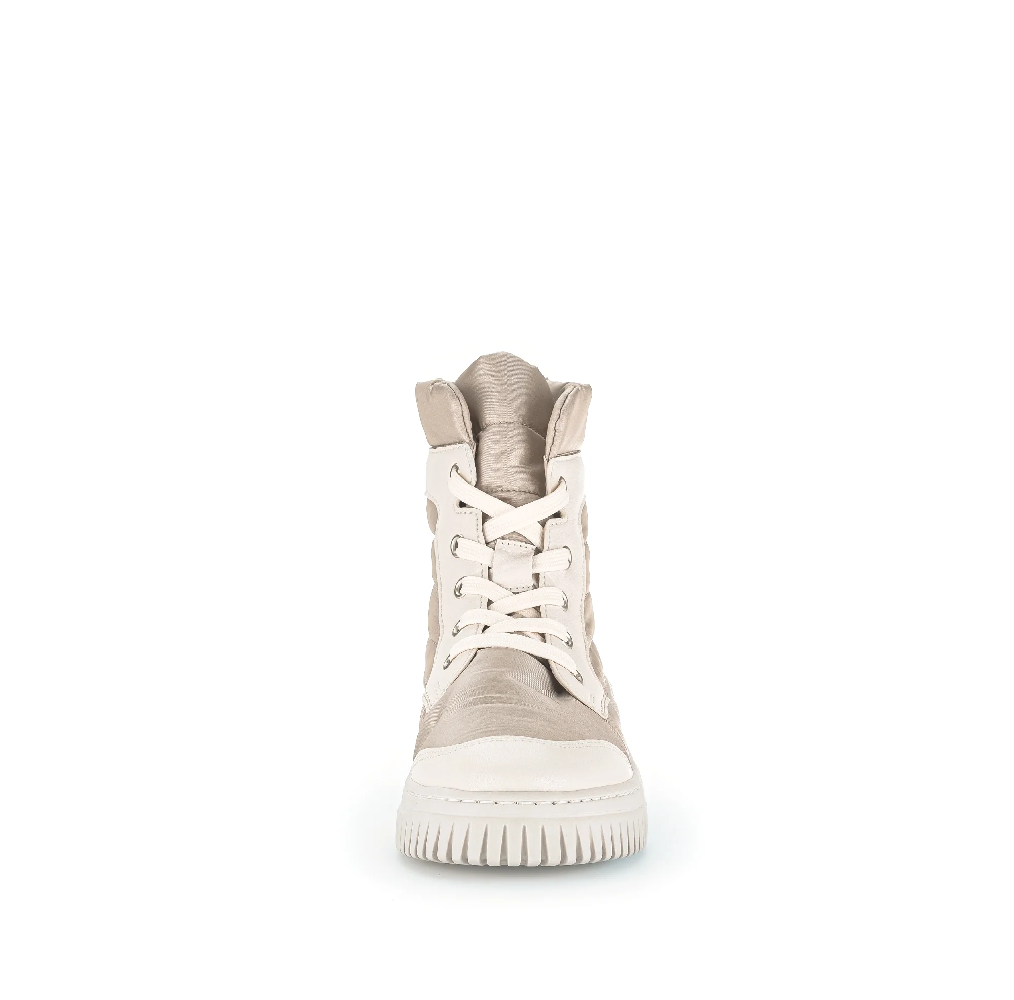 Baskets montantes beiges en cuir - Image 5