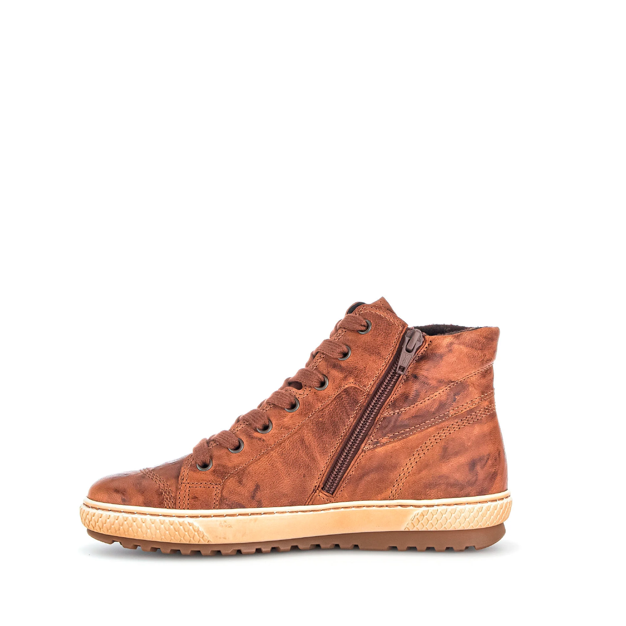 Baskets montantes cognacs en cuir lisse - Image 2