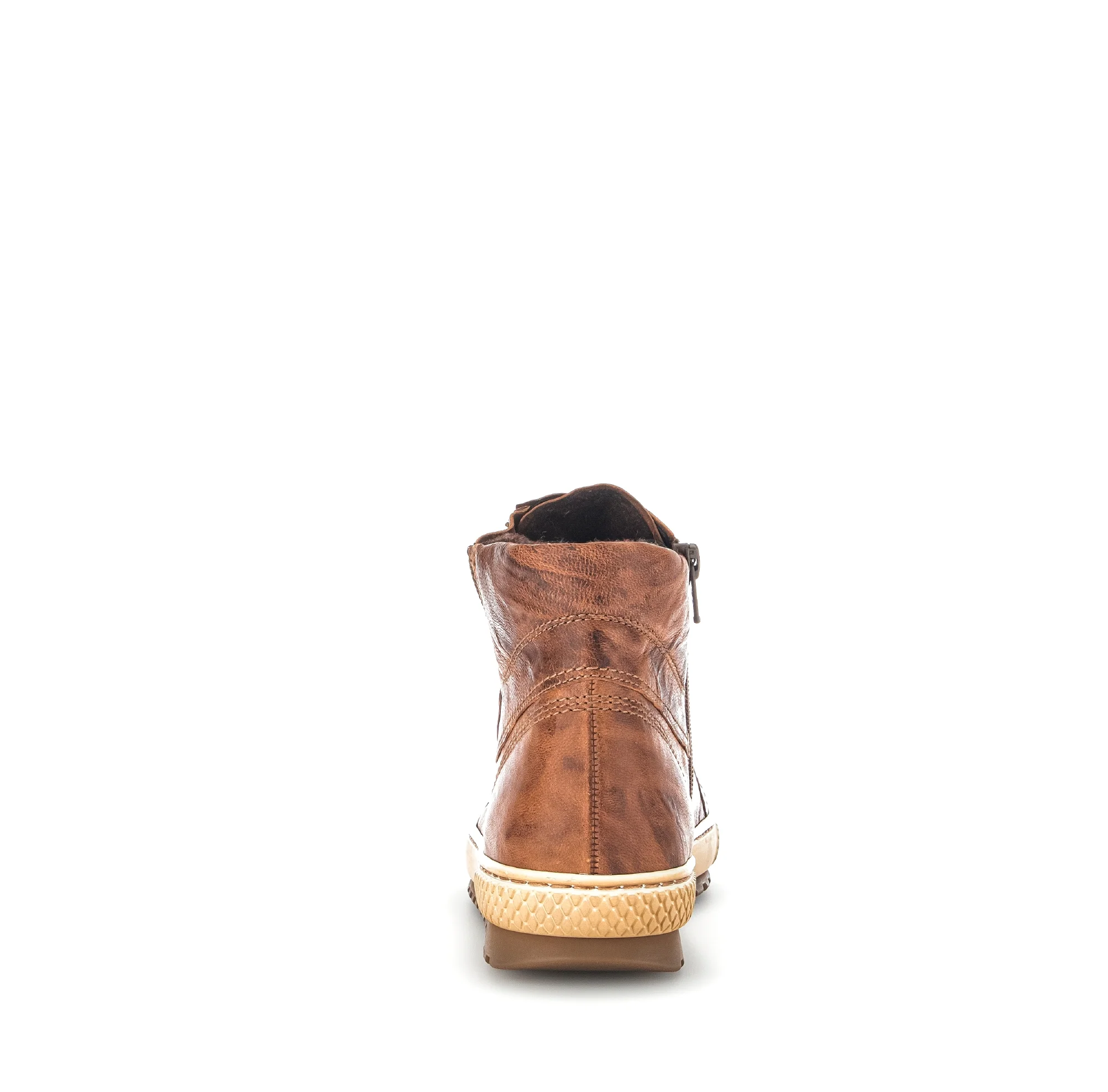 Baskets montantes cognacs en cuir lisse - Image 5