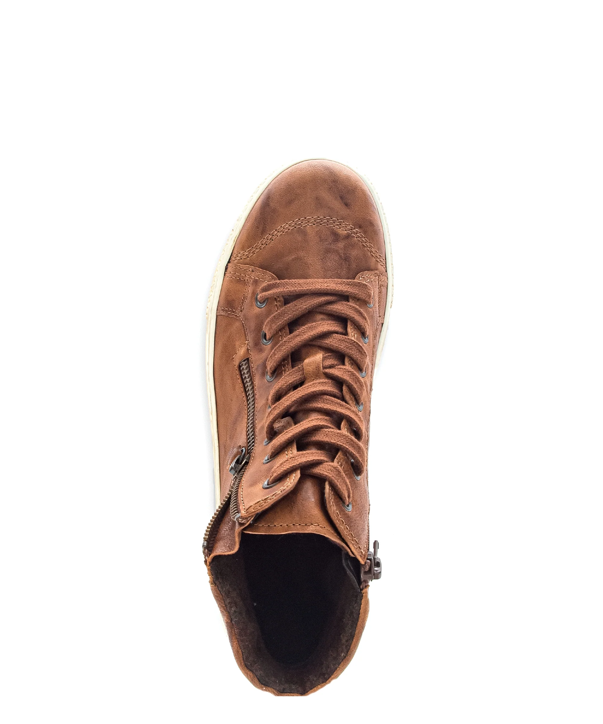 Baskets montantes cognacs en cuir lisse - Image 6