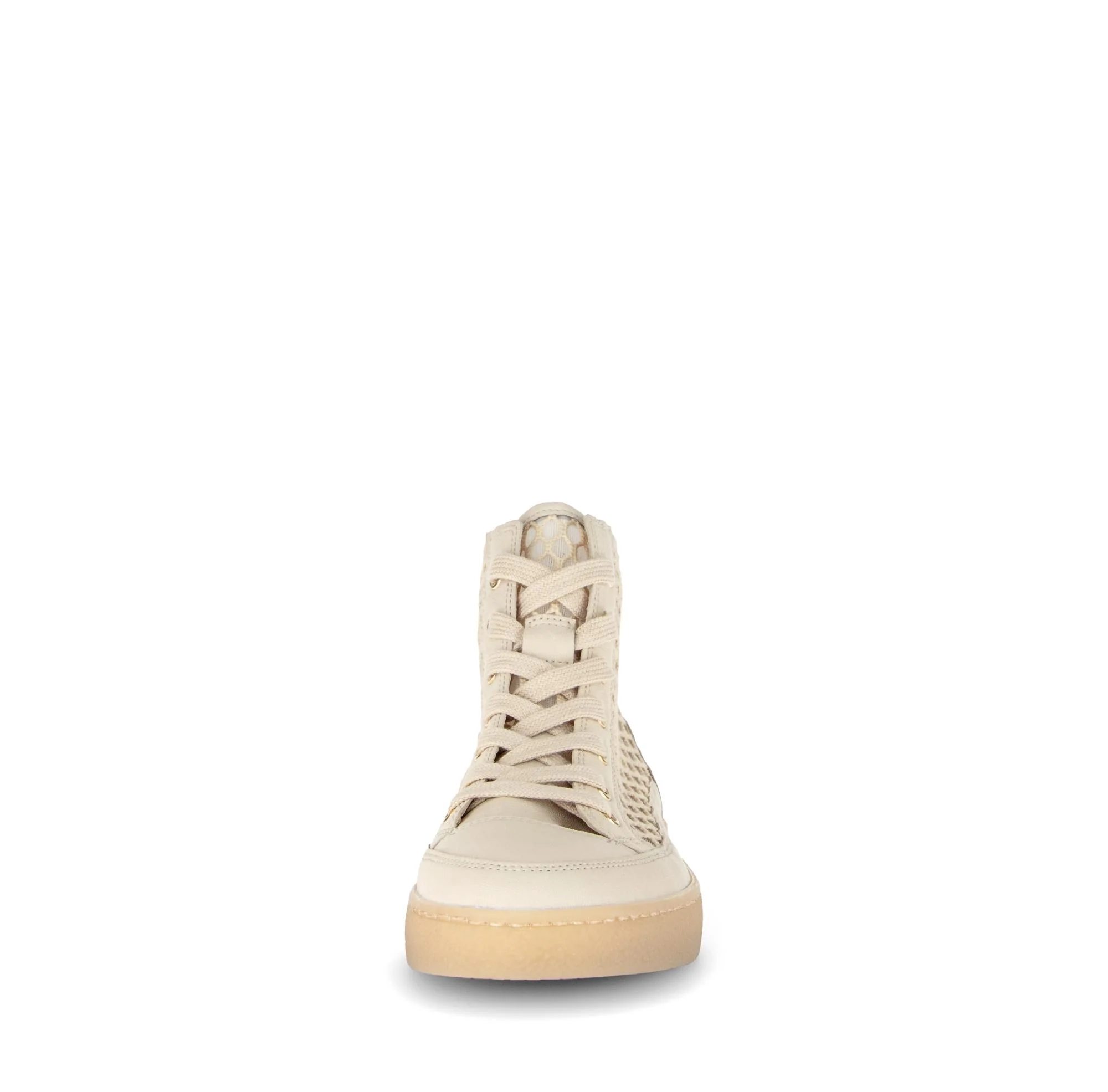 Baskets montantes crème en cuir - Image 5