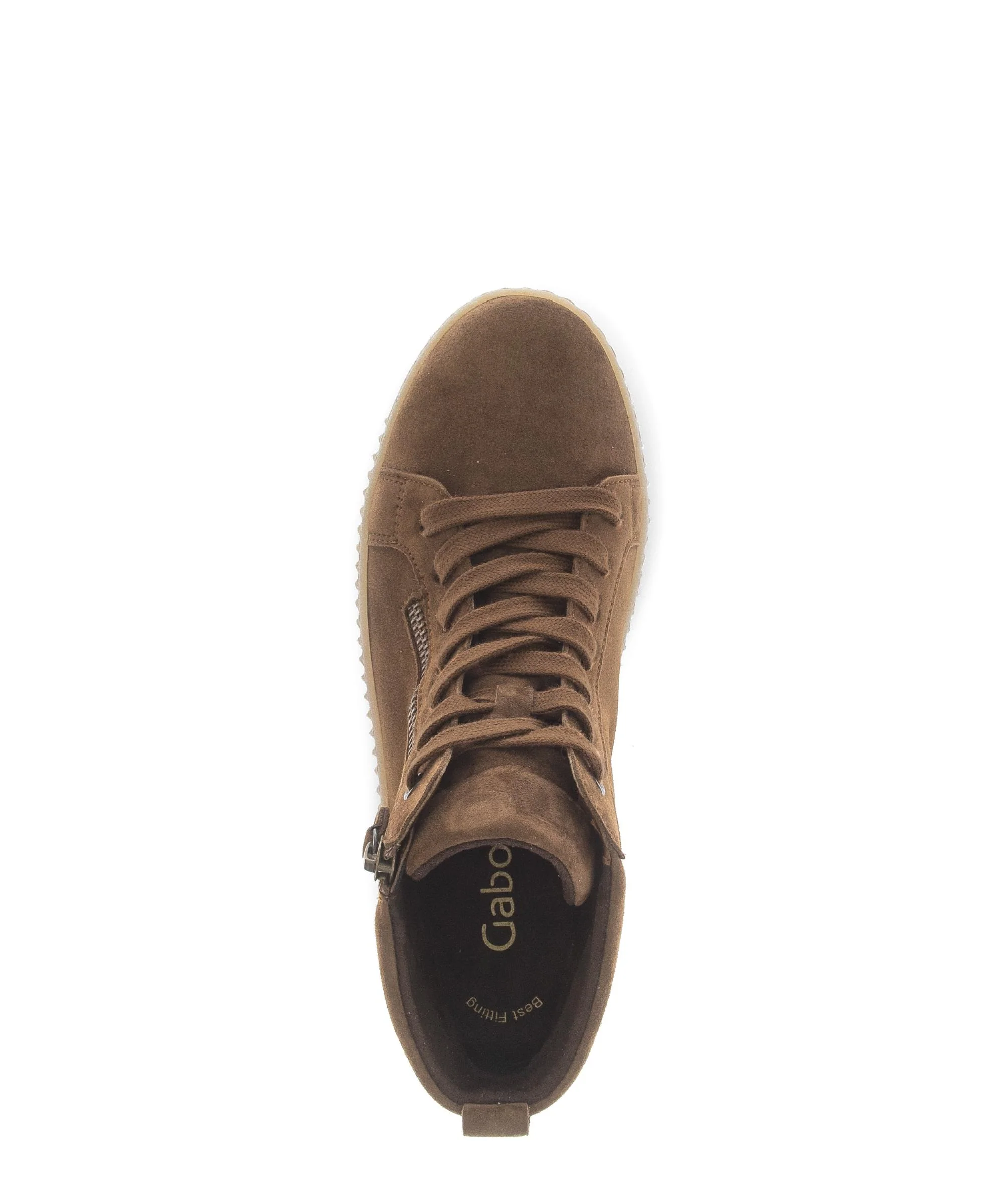 Baskets montantes marron en cuir - Image 3