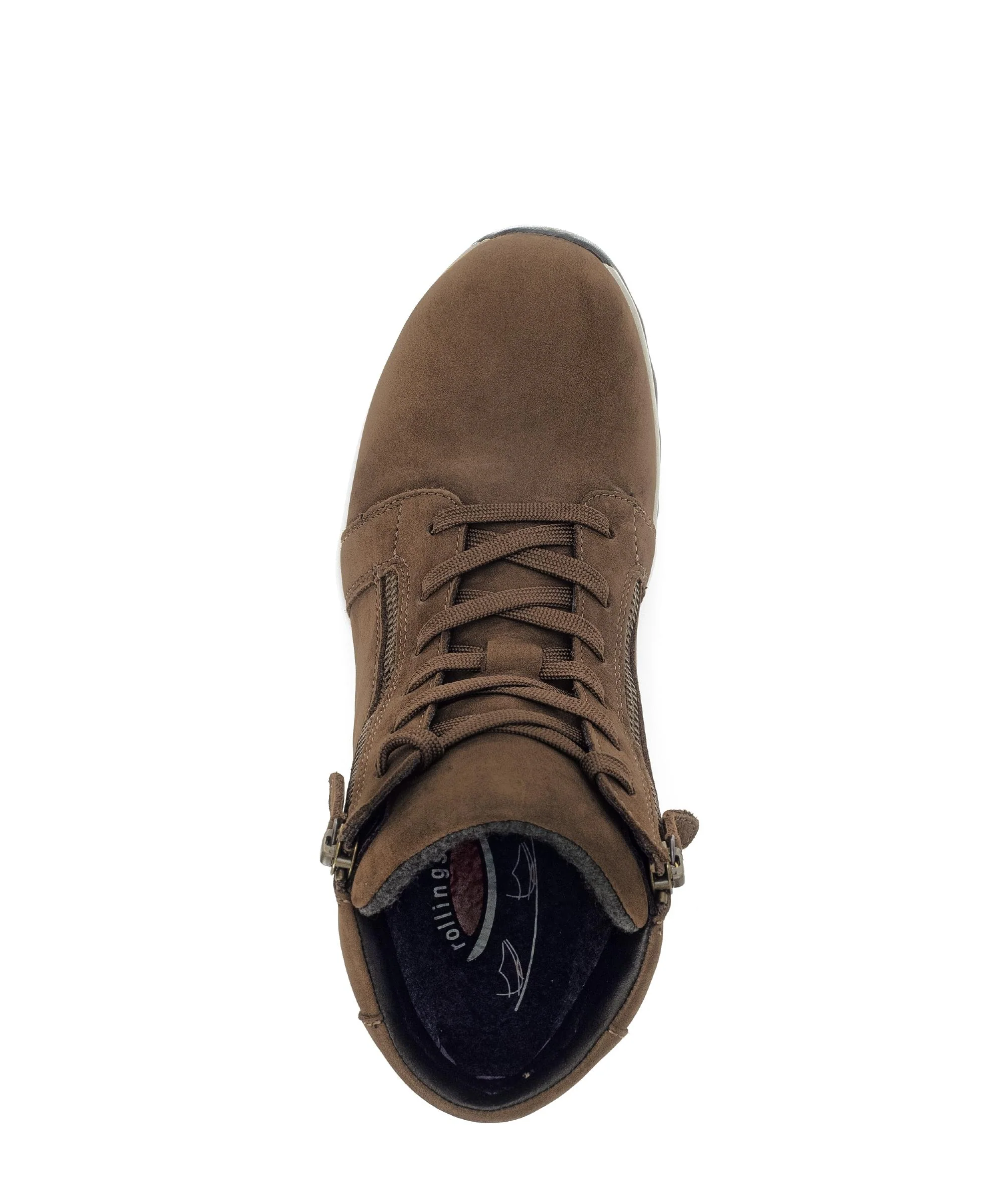 Baskets montantes marron en cuir - Image 3