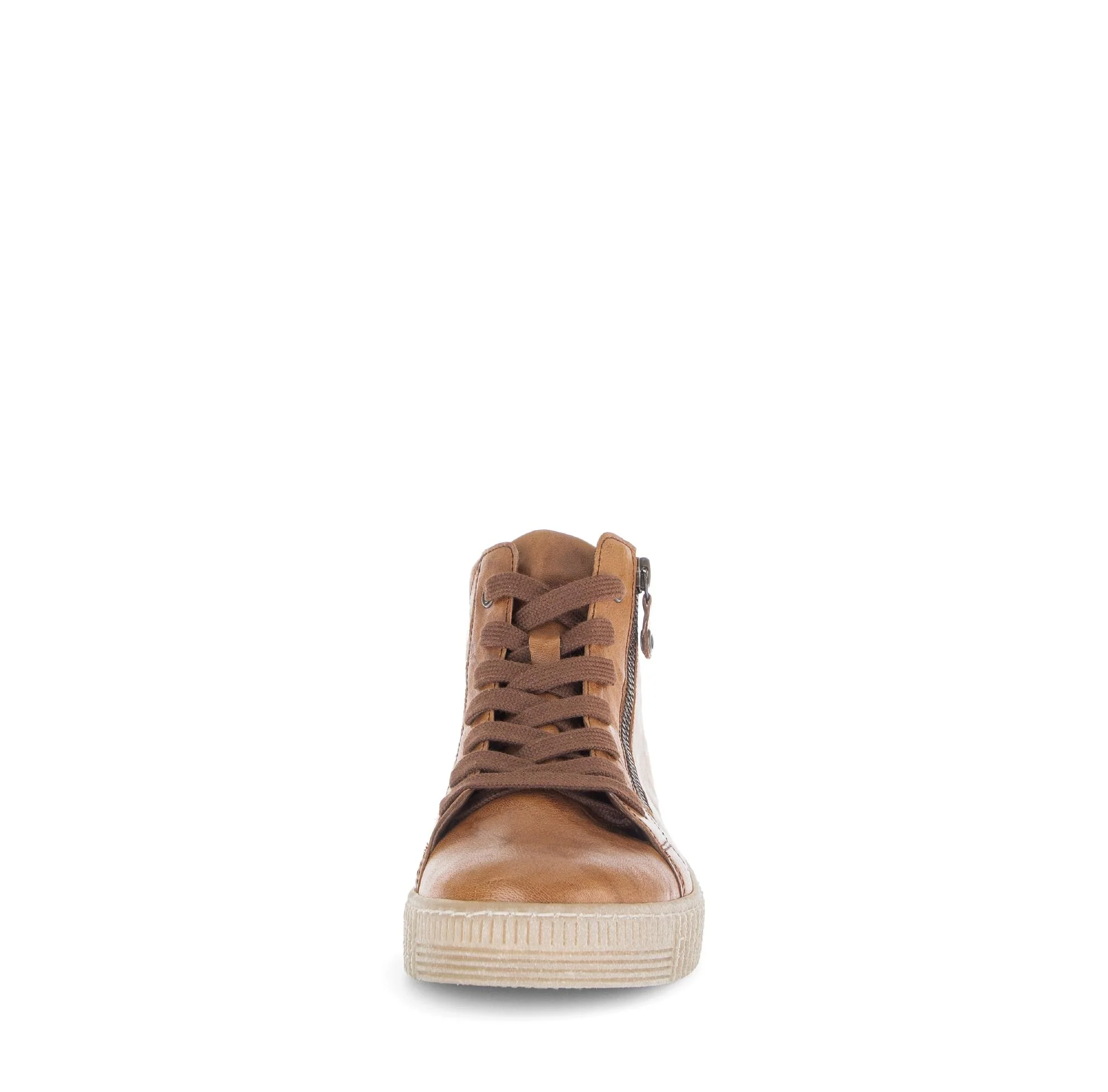 Baskets montantes marron en cuir gras - Image 5