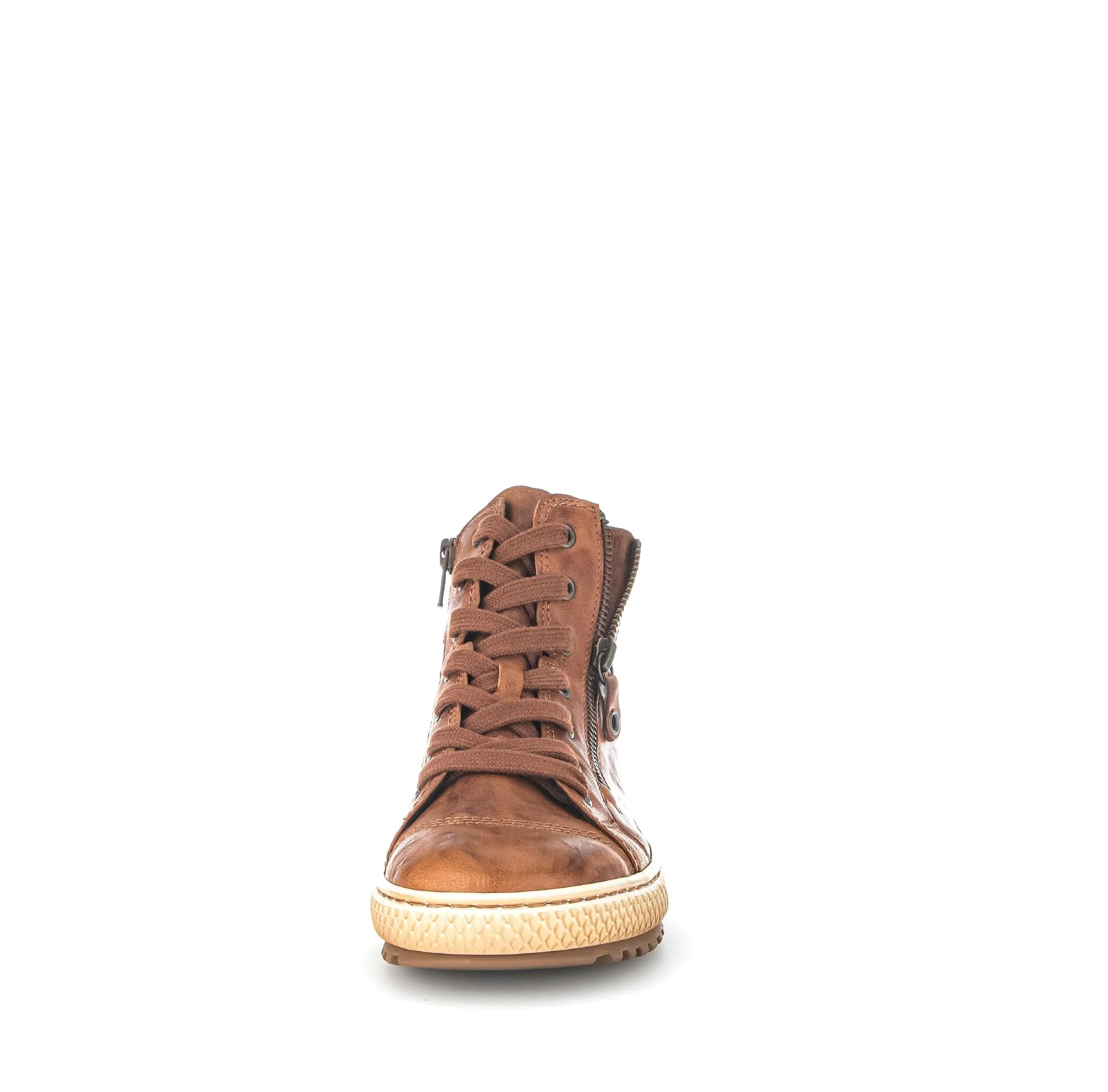 Baskets montantes marron en cuir gras - Image 5