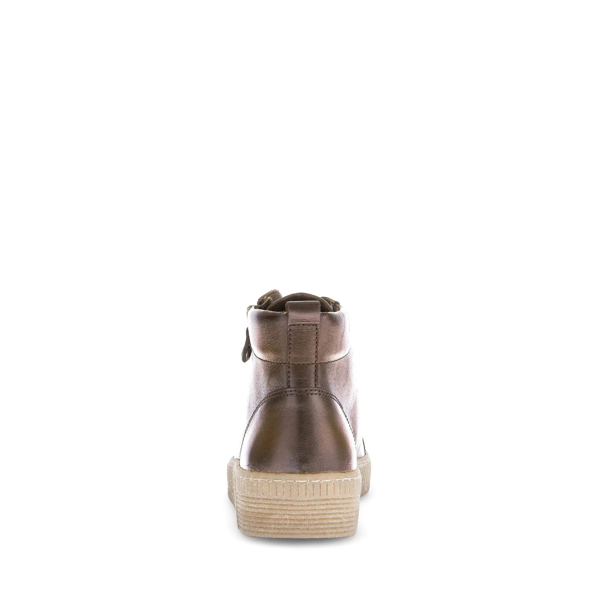 Baskets montantes marron en cuir lisse - Image 4