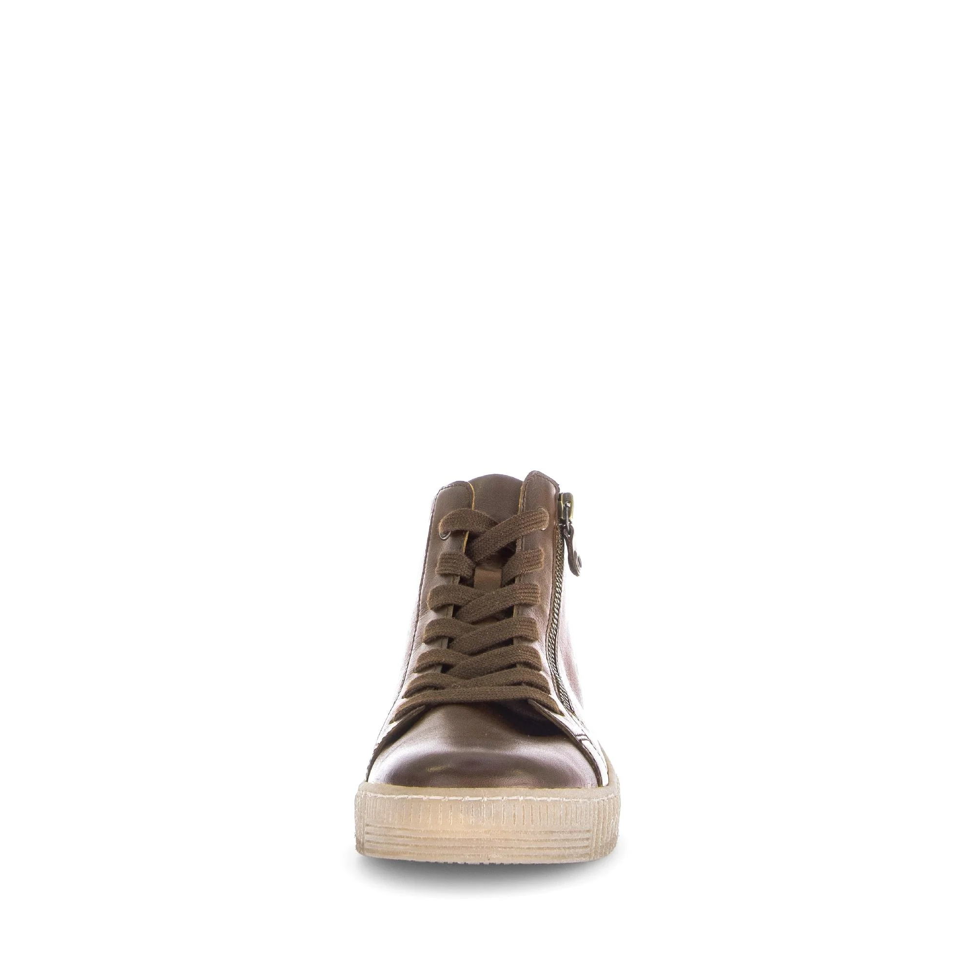 Baskets montantes marron en cuir lisse - Image 5
