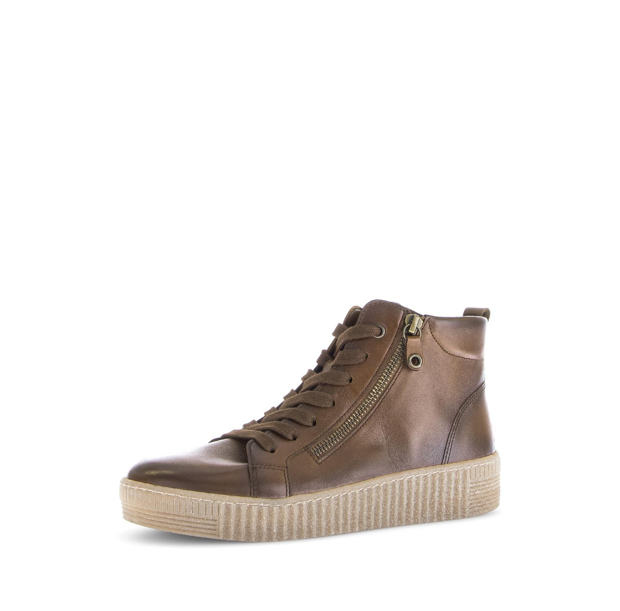 Baskets montantes marron en cuir lisse - Image 6