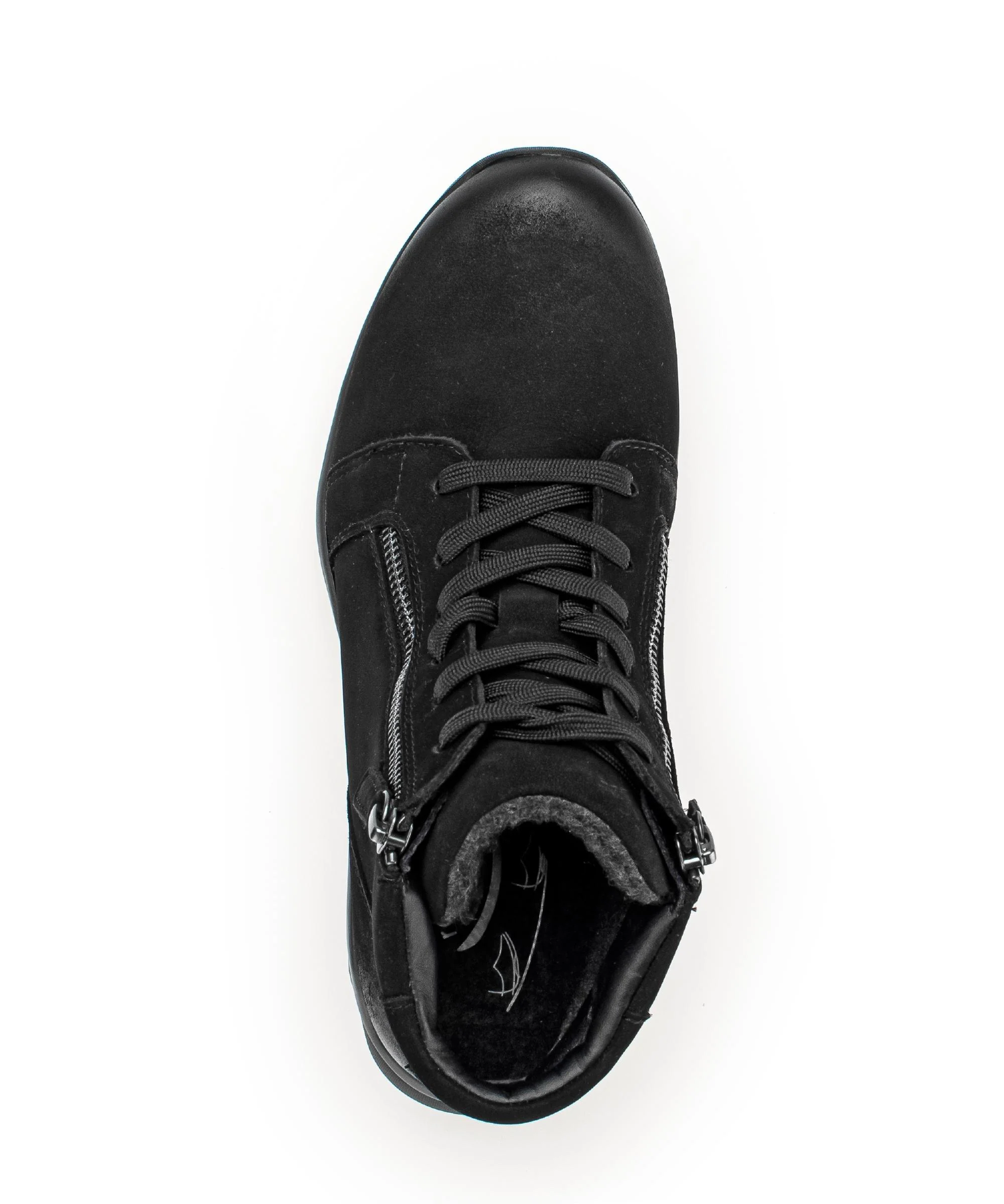 Baskets montantes noires en cuir gras - Image 3