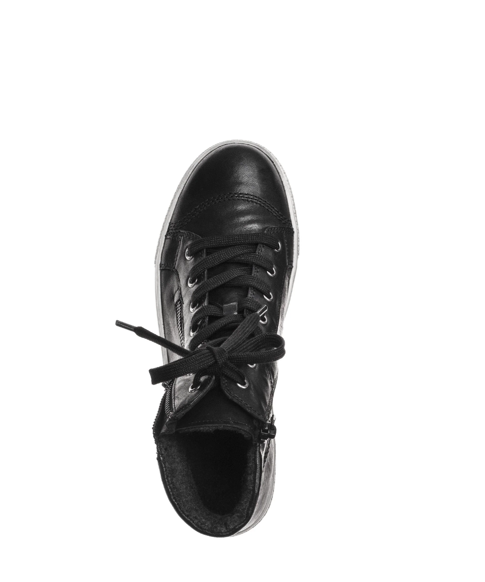 Baskets montantes noires en cuir gras - Image 3