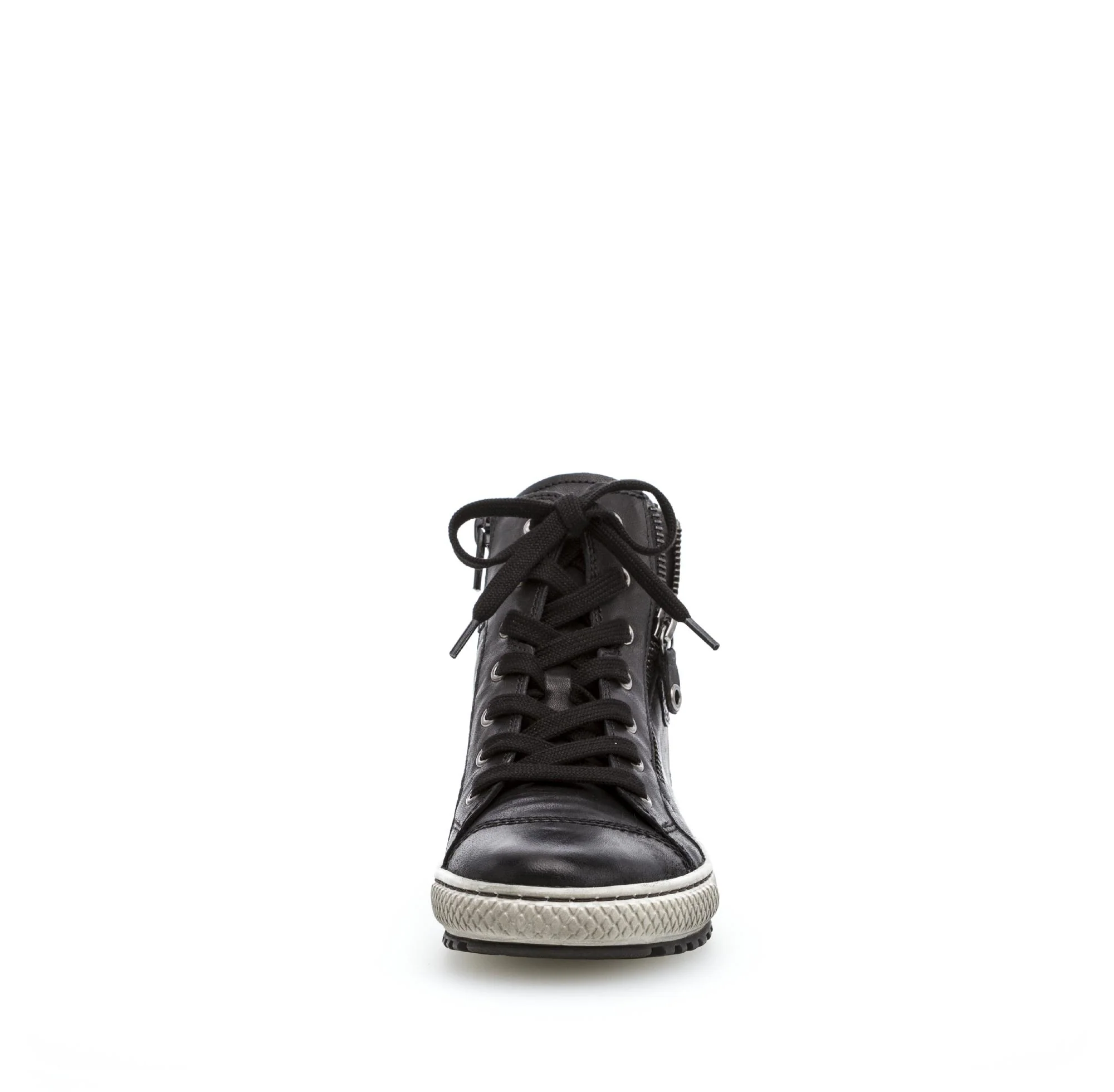 Baskets montantes noires en cuir gras - Image 5