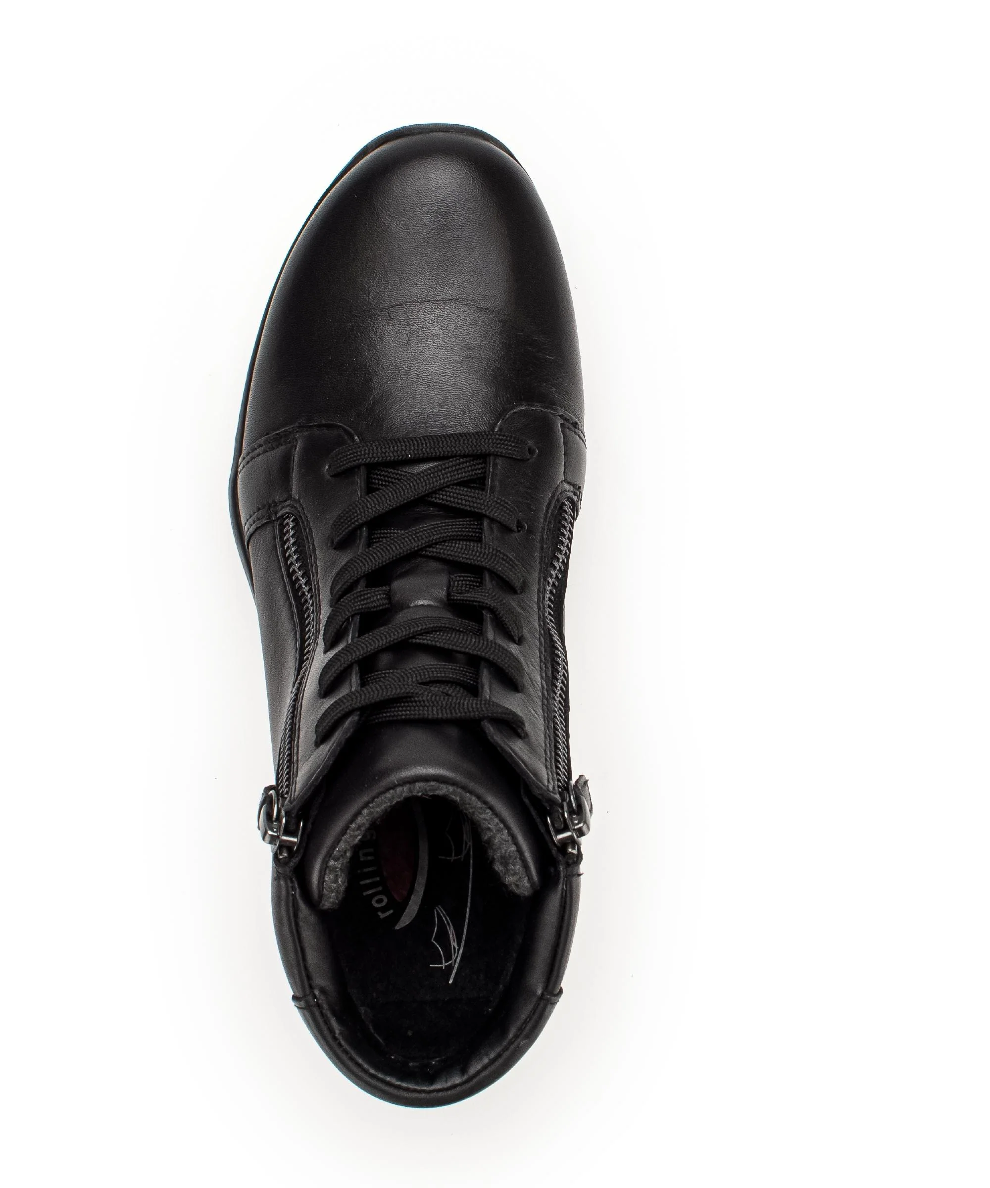 Baskets montantes noires en cuir lisse - Image 3