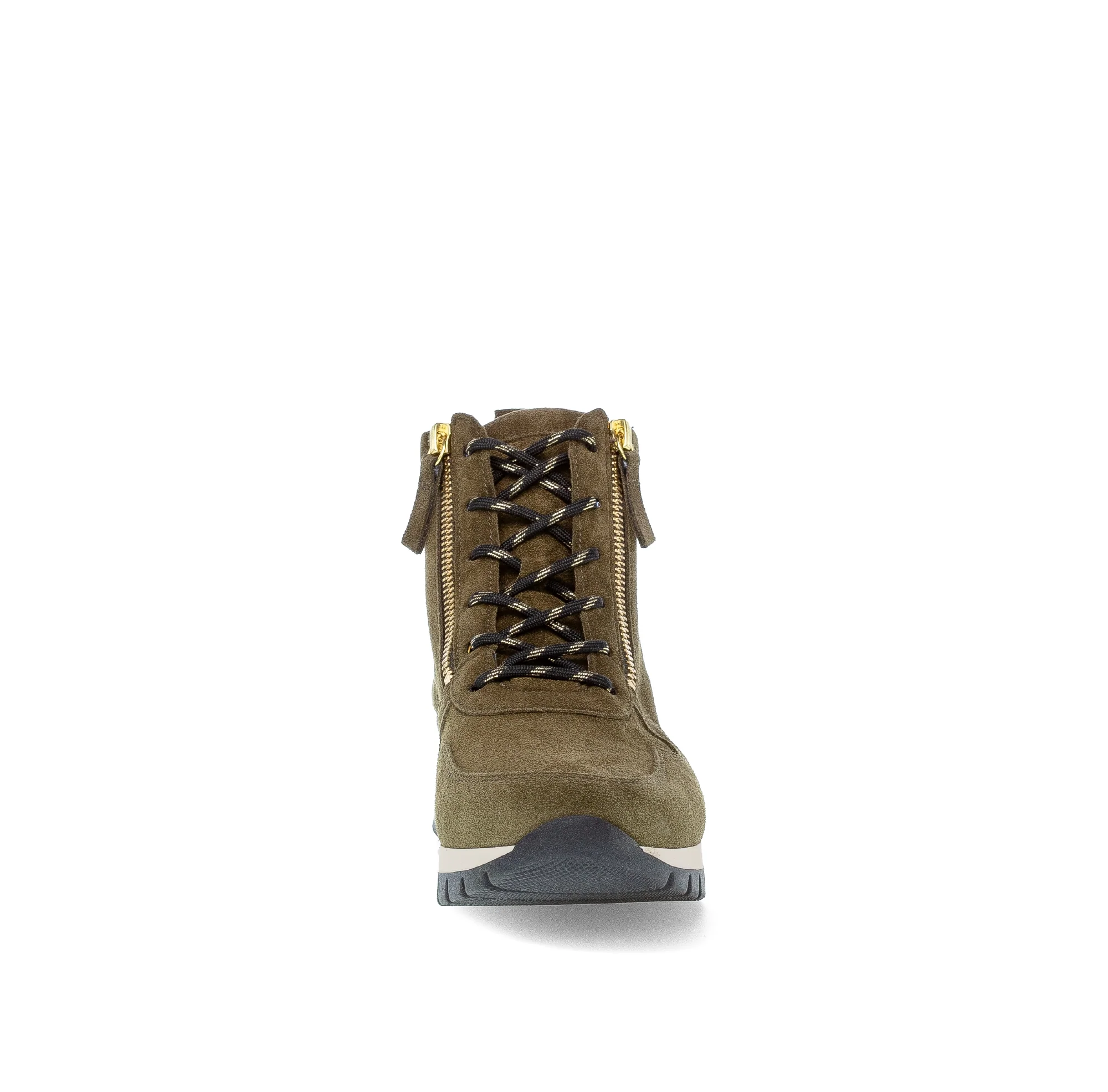 Baskets montantes olive en cuir velours - Image 4