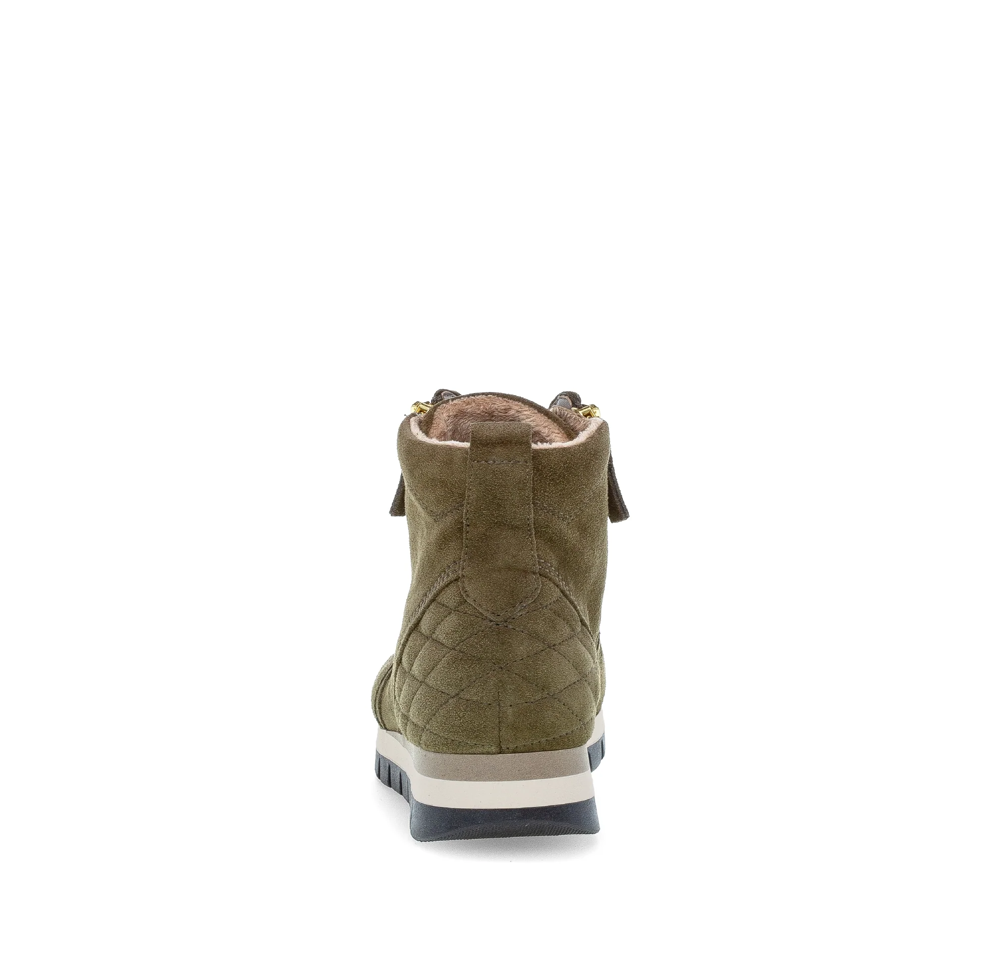 Baskets montantes olive en cuir velours - Image 5