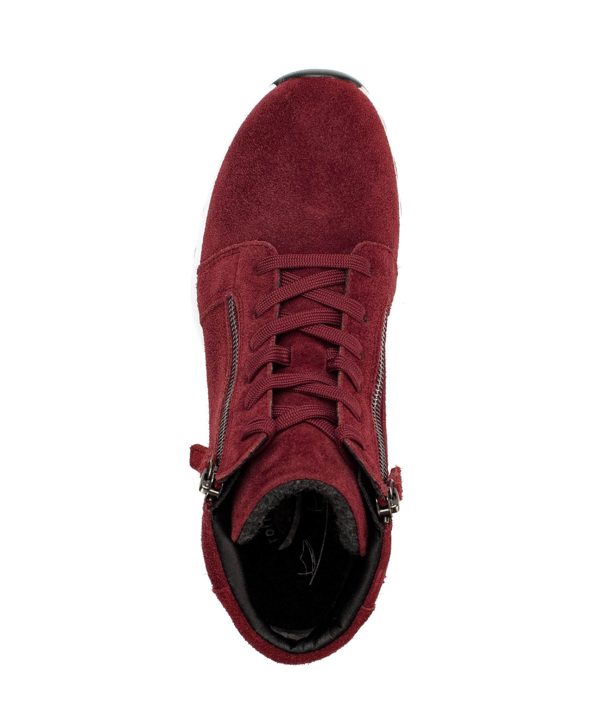 Baskets montantes rouges en cuir - Image 3