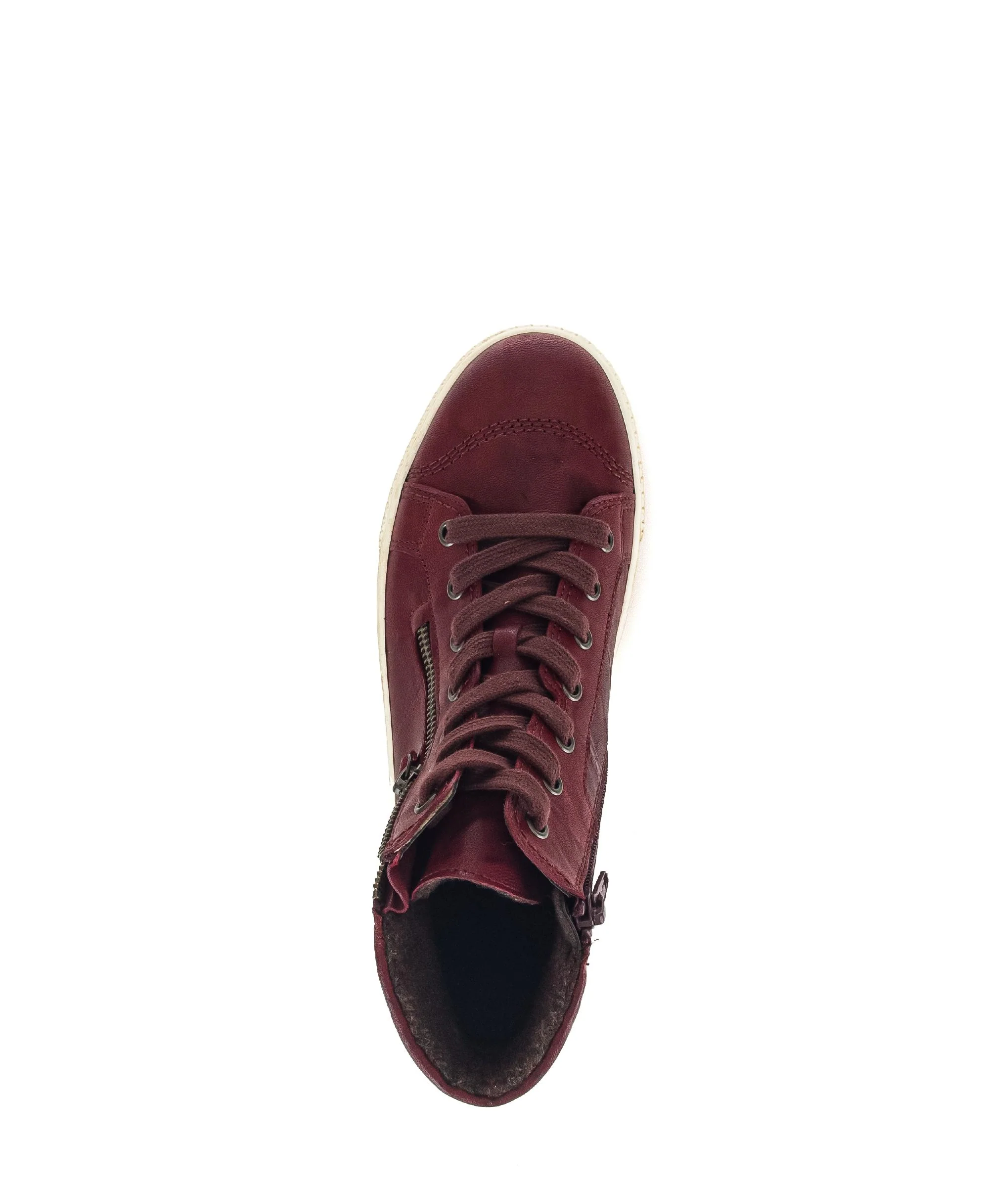 Baskets montantes rouges en cuir gras - Image 3